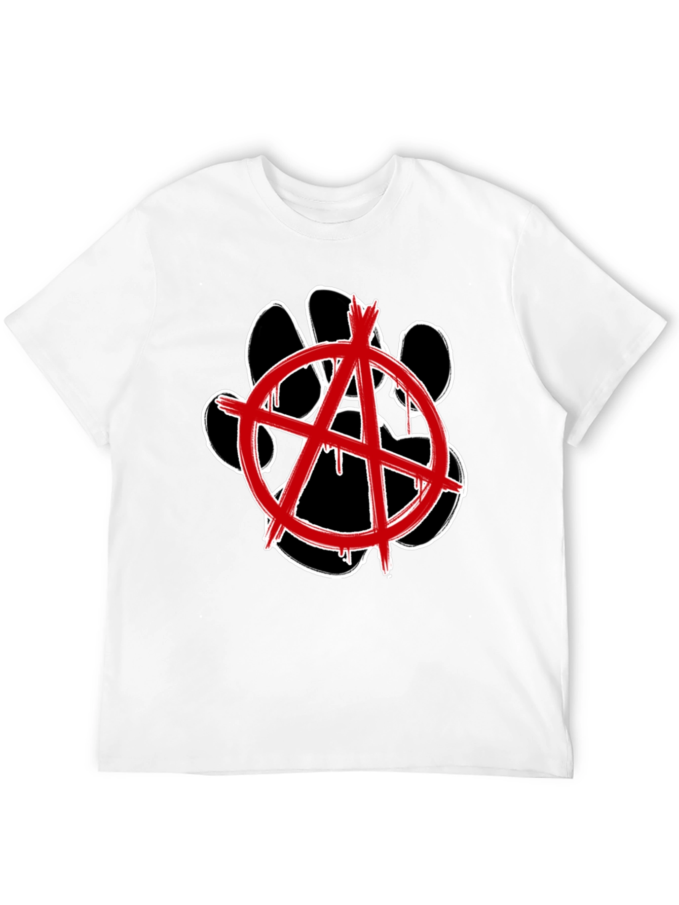 Anarchy Dog Paw Print Graphic Tee