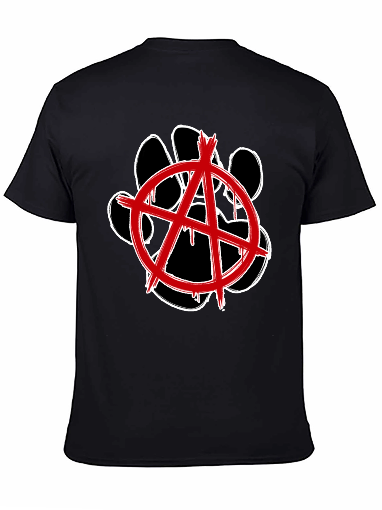 Anarchy Dog Paw Print Graphic Tee