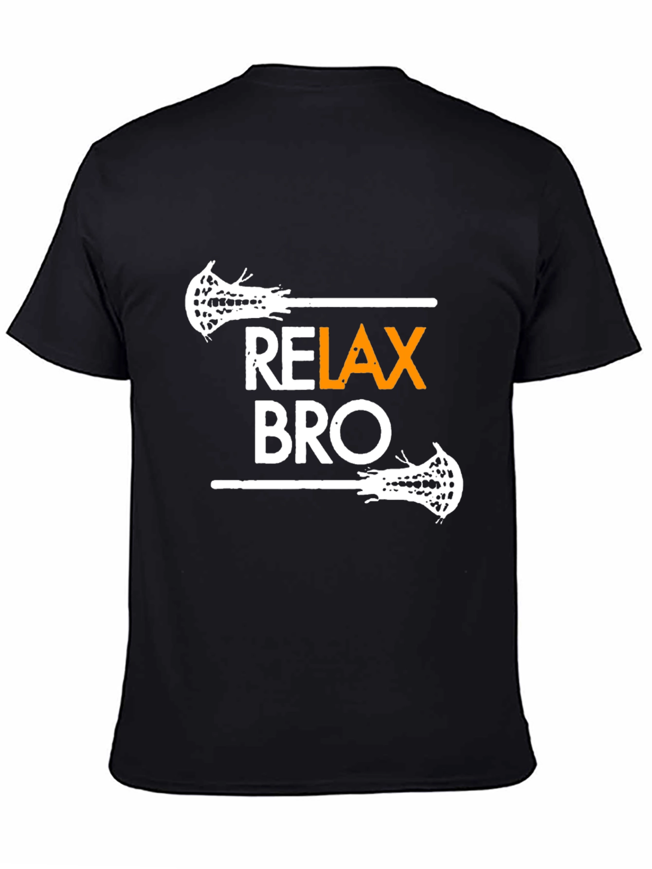 Relax Bro Lacrosse Graphic Tee - Black T-Shirt