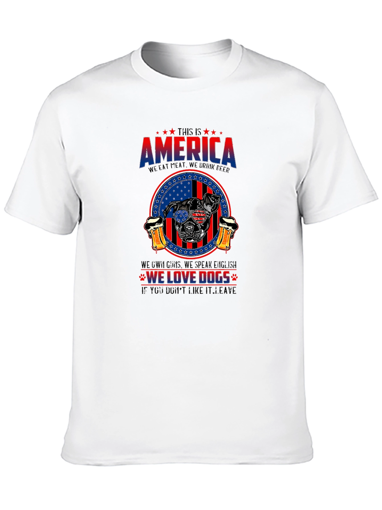 America Dog Lover T-Shirt - Patriotic Design