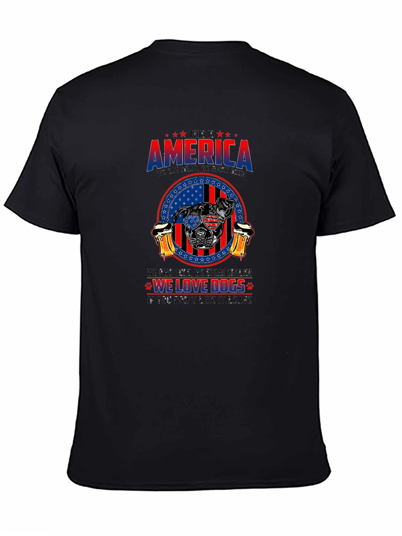 America Dog Lover T-Shirt - Patriotic Design