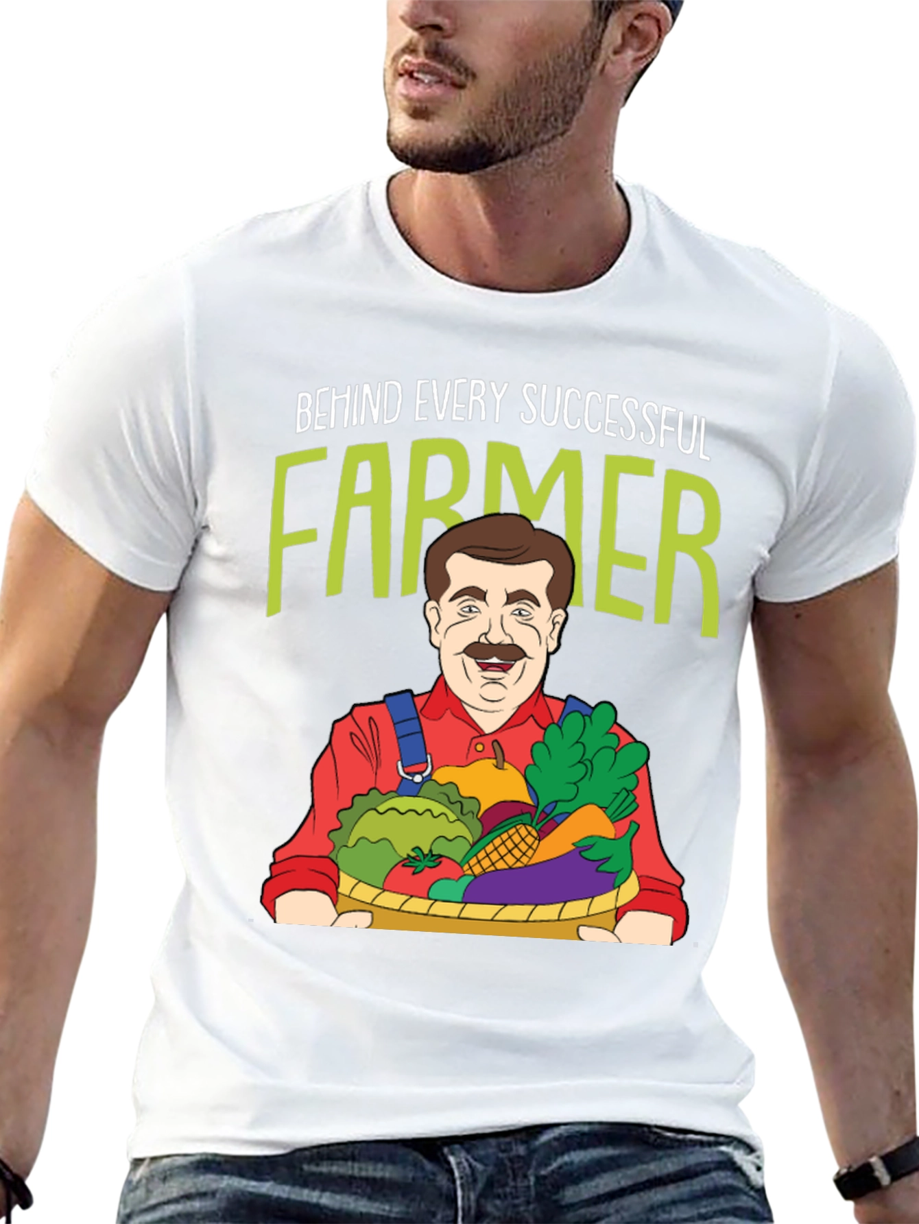 Funny Farmer Graphic T-Shirt - Behind Every Successful Farmer