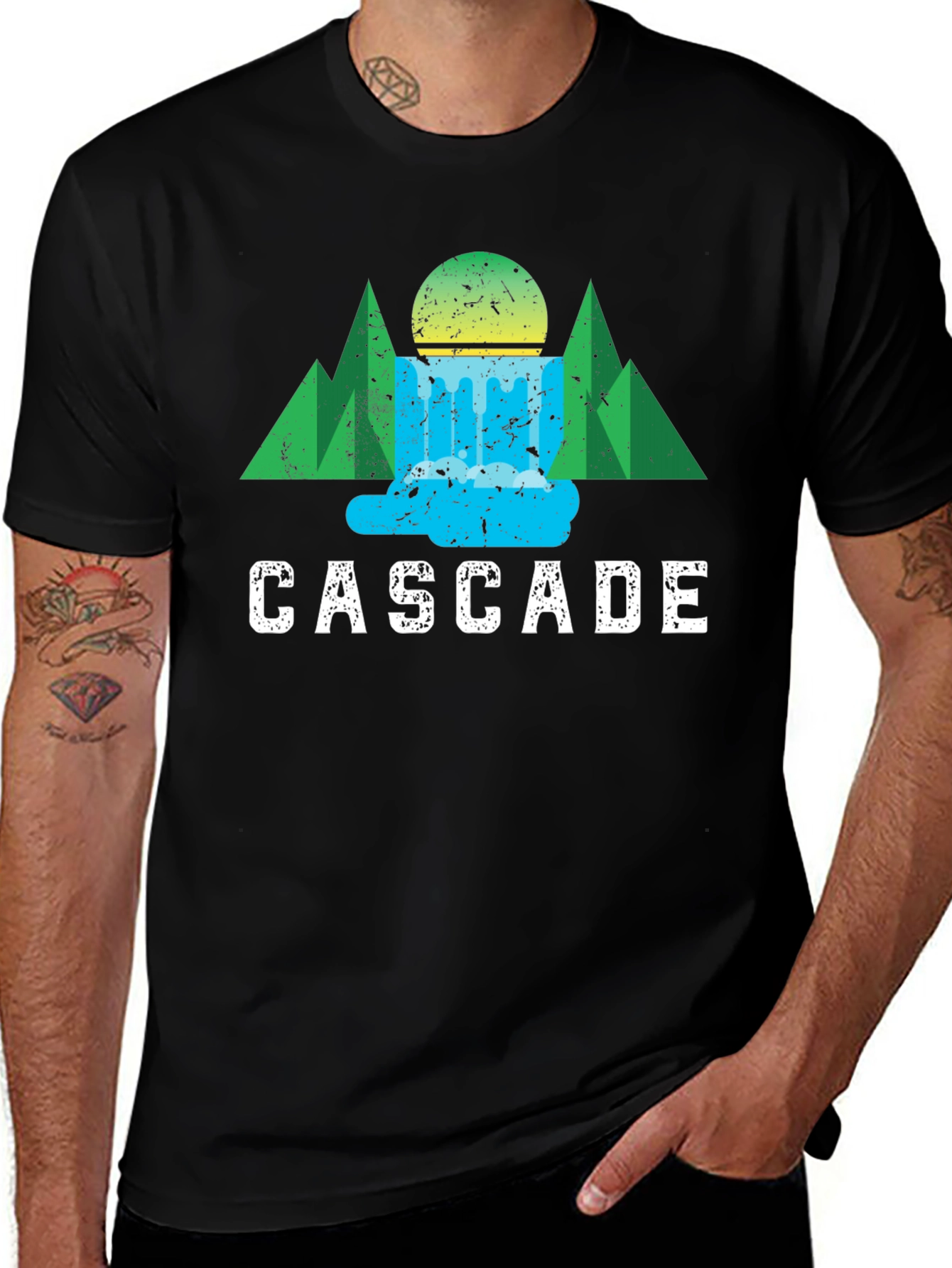 Cascade Graphic Tee - Nature Inspired Design