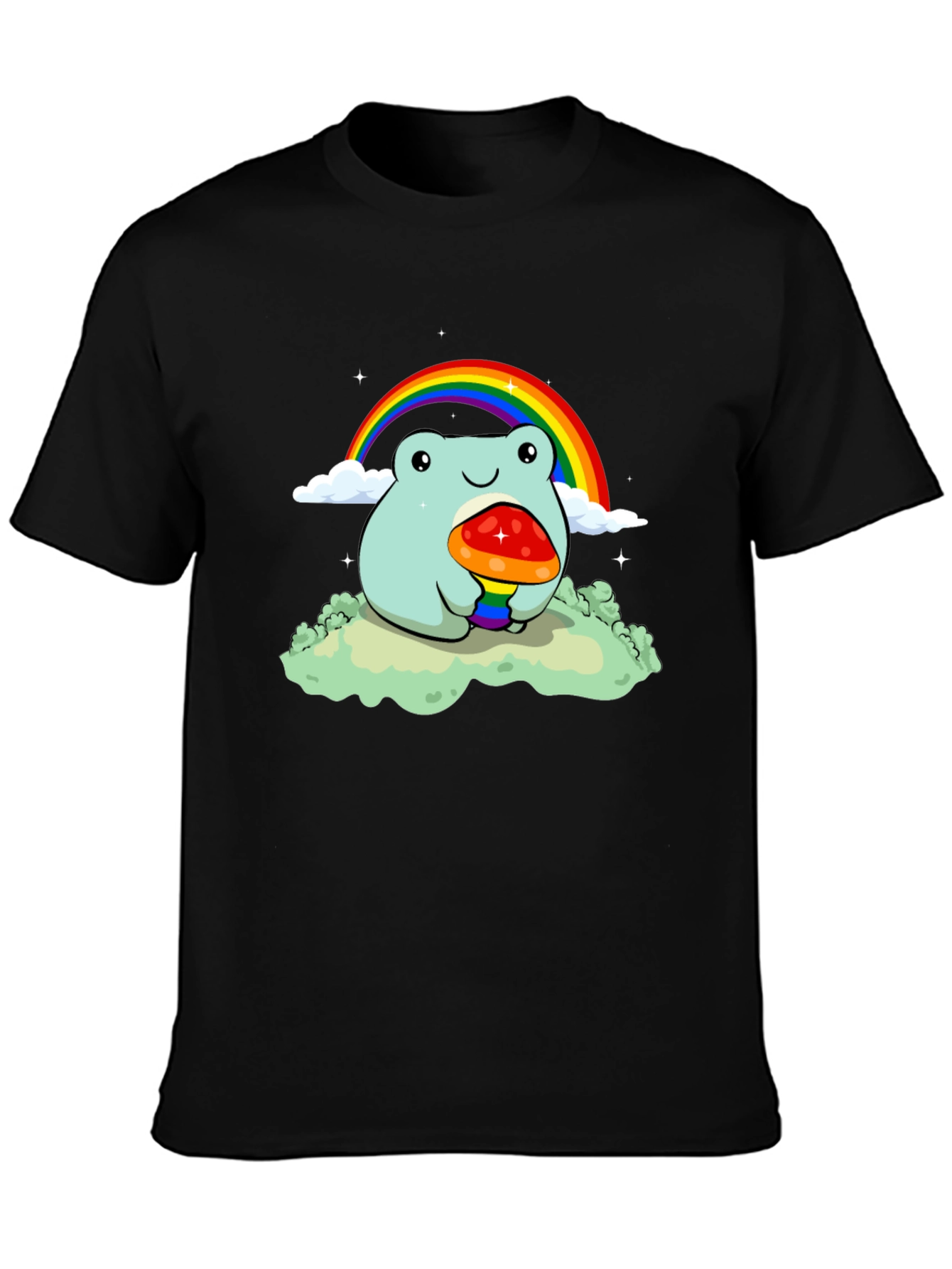 Frog Rainbow Mushroom Graphic Tee