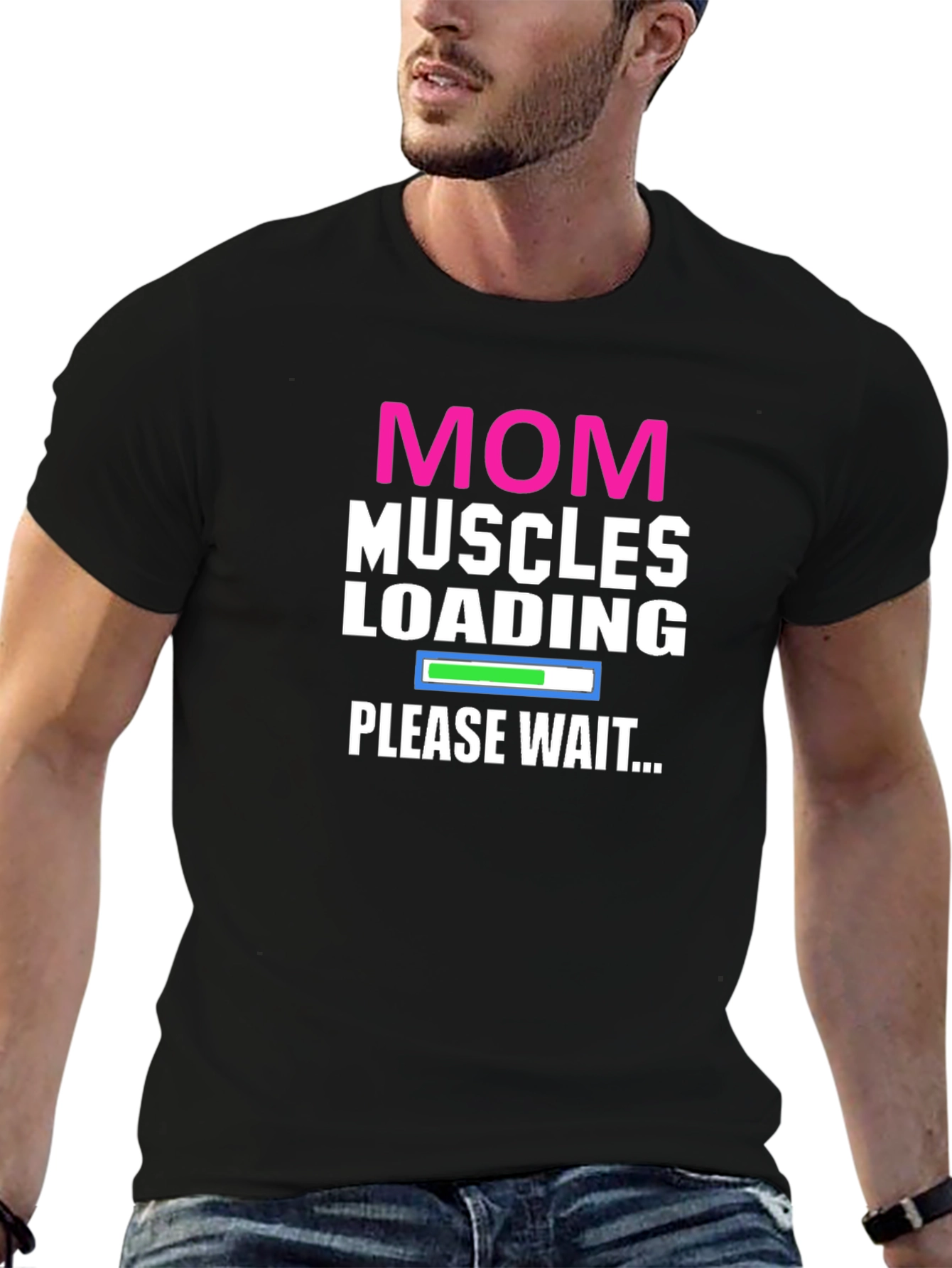 Mom Muscles Loading T-Shirt - Gym Workout Tee