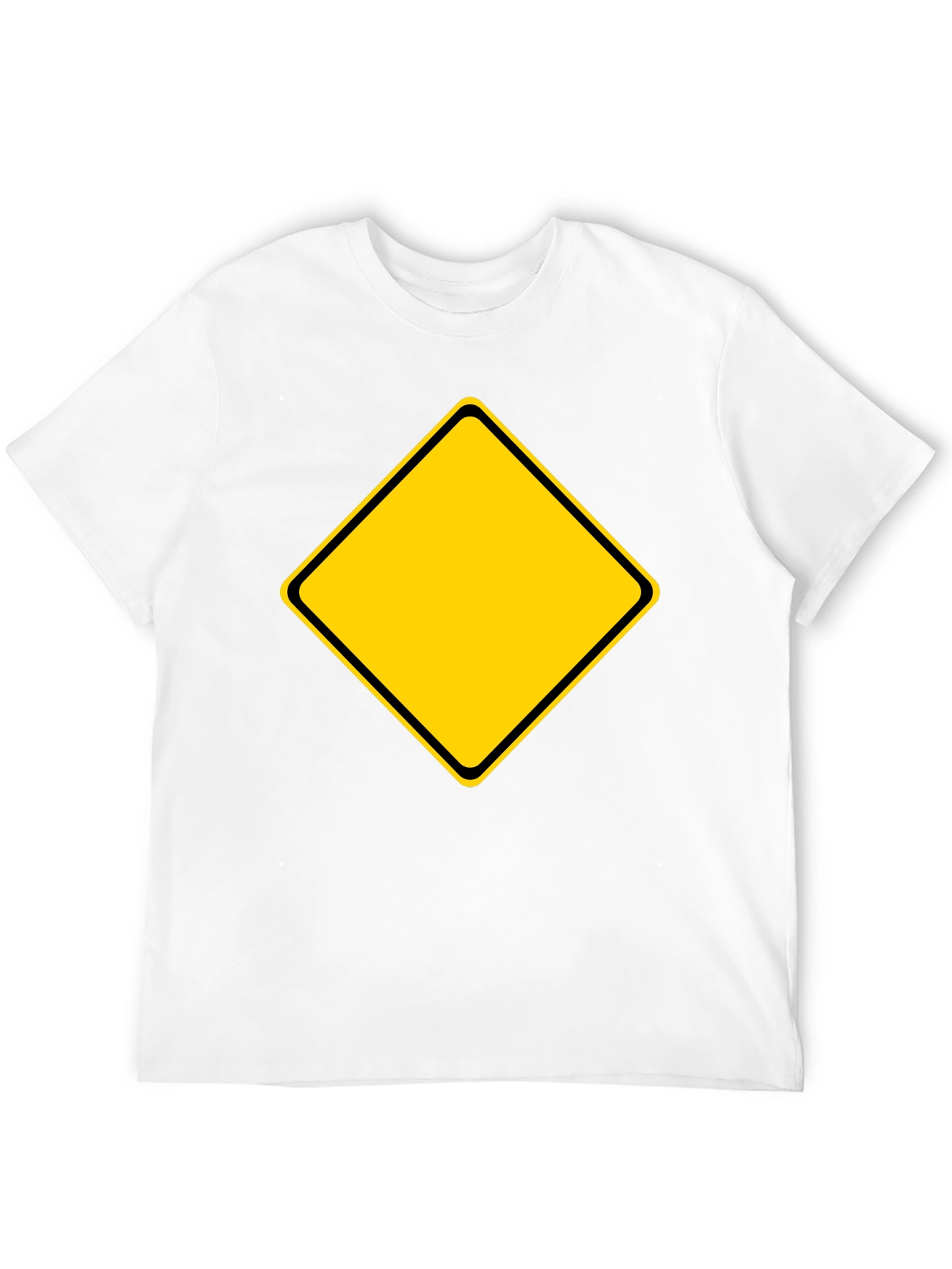 Black T-Shirt with Yellow Diamond Graphic