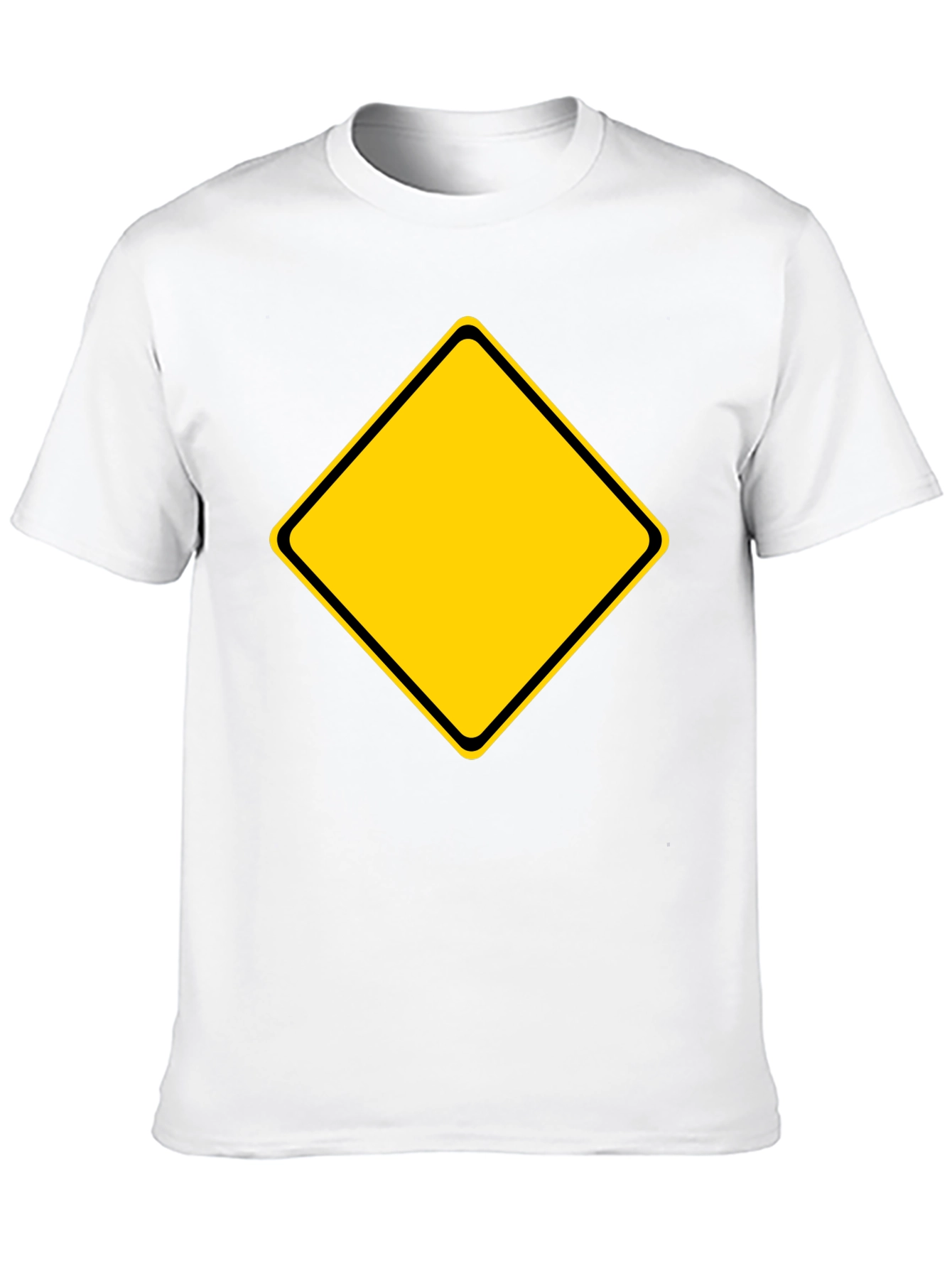 Black T-Shirt with Yellow Diamond Graphic