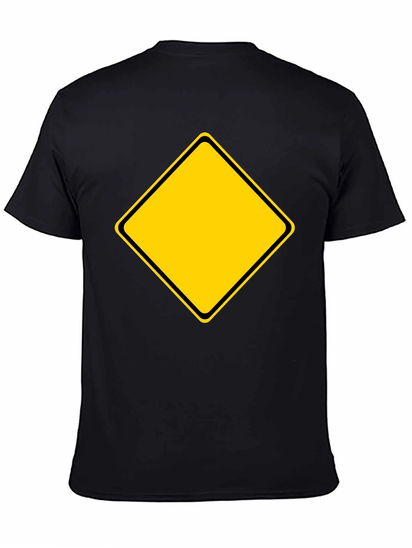 Black T-Shirt with Yellow Diamond Graphic