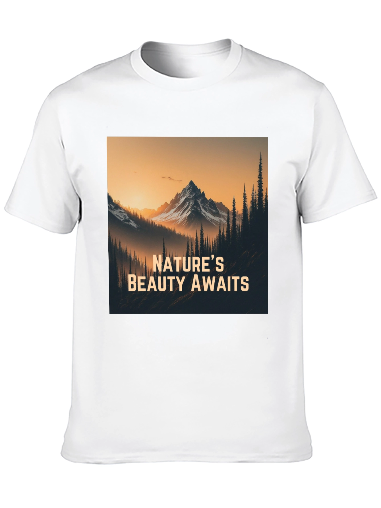 Natures Beauty Awaits Black Graphic Tee