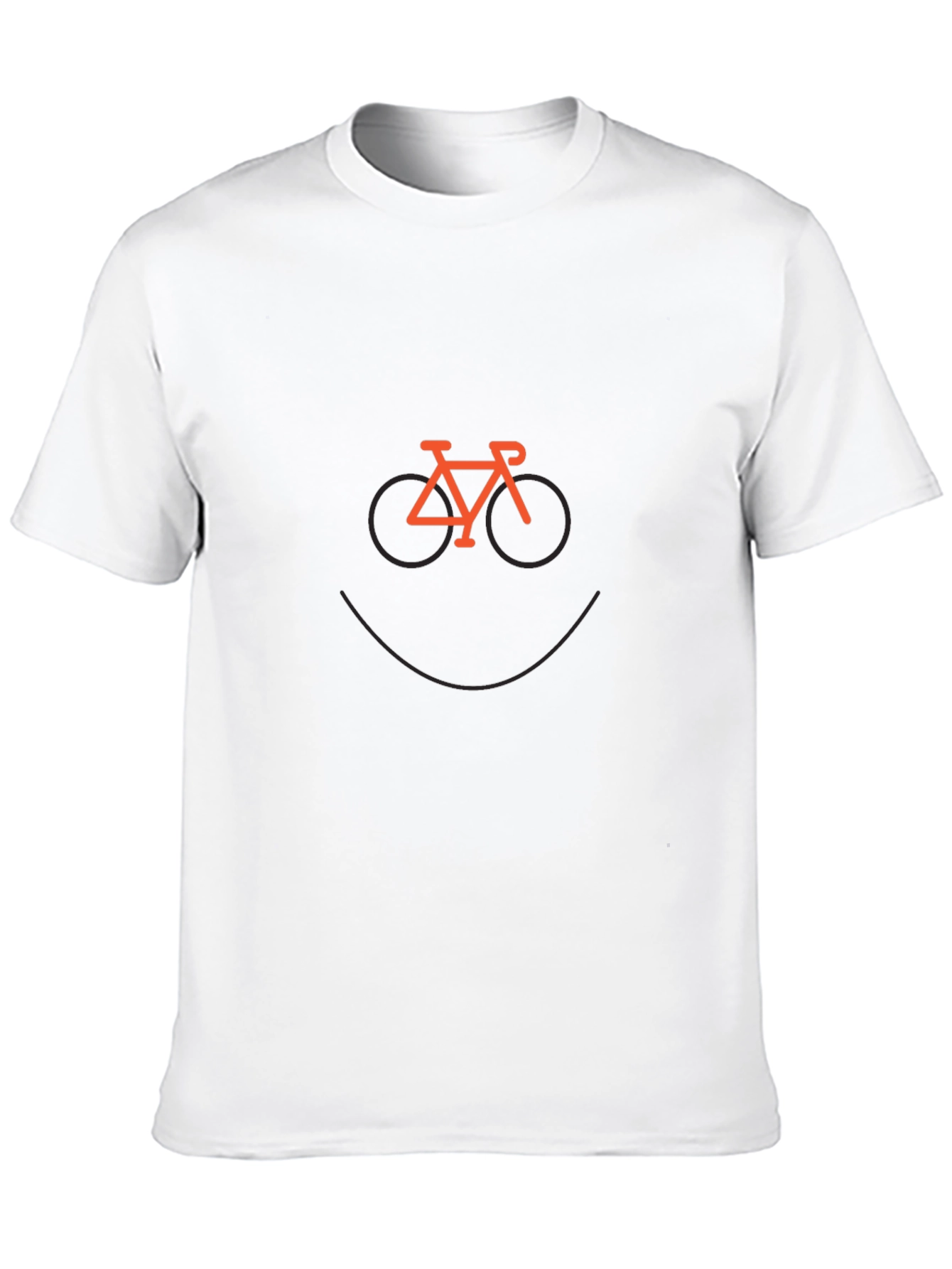 Black T-Shirt with Bike Smiley Face Graphic