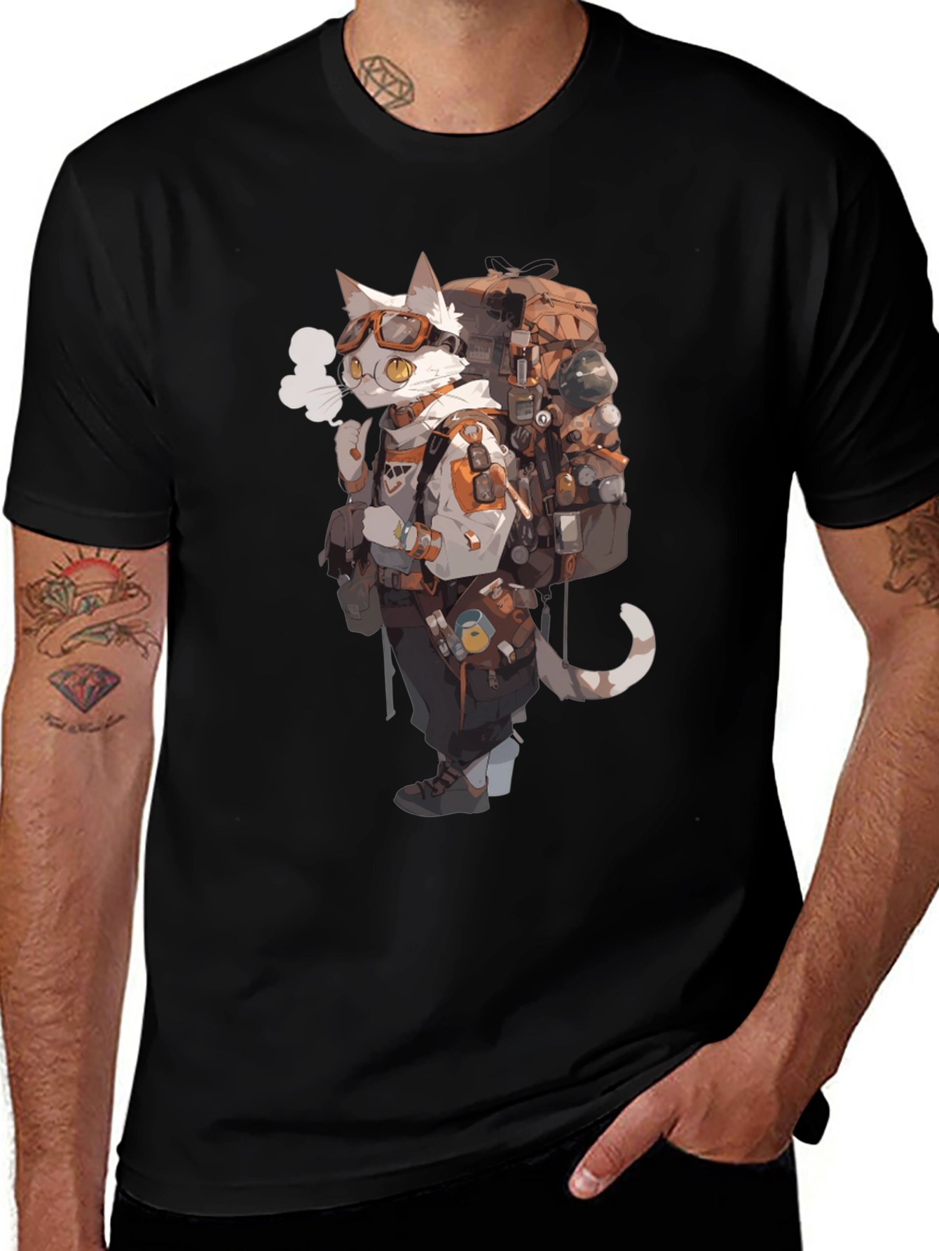 Cat Adventurer Graphic Tee