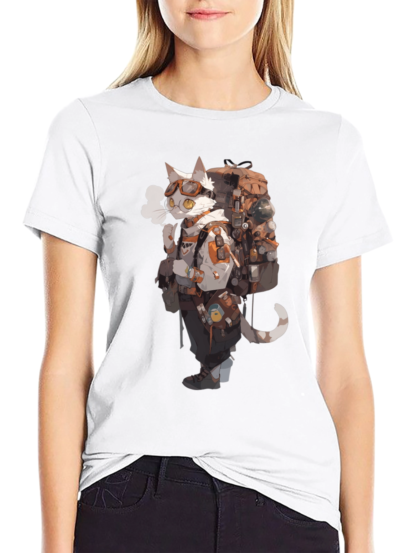 Cat Adventurer Graphic Tee
