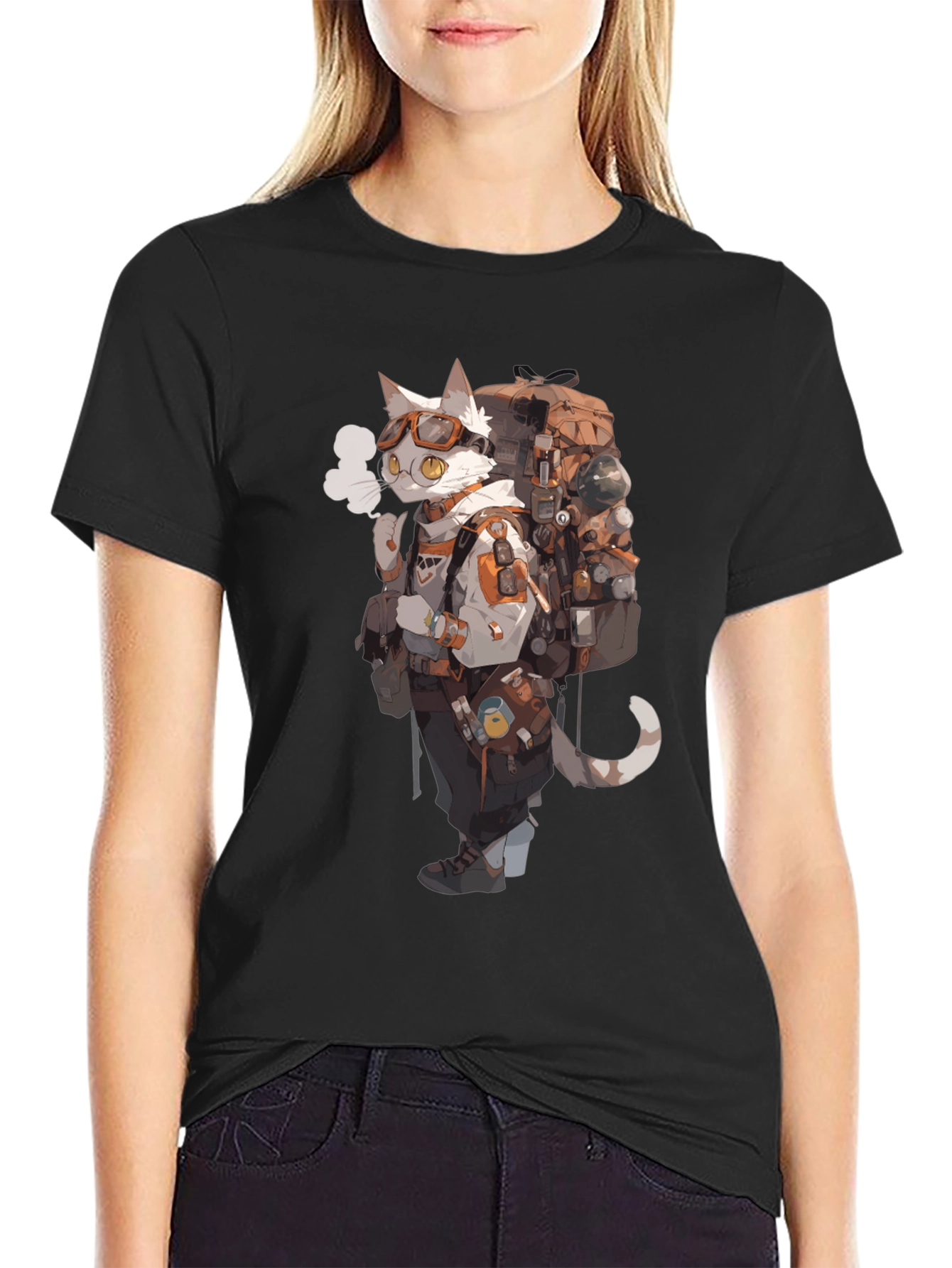 Cat Adventurer Graphic Tee