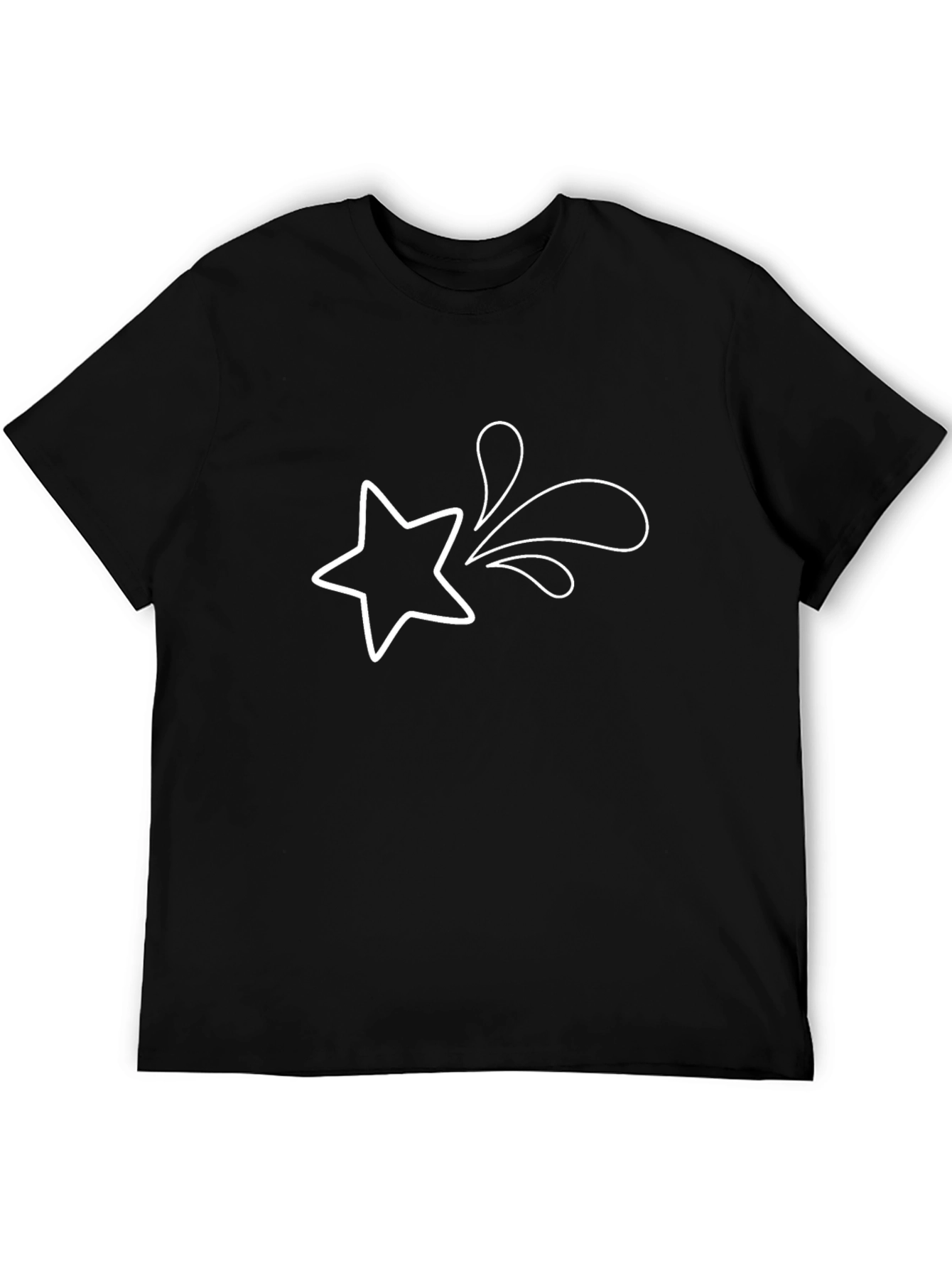 Shooting Star Graphic Tee - Black Cotton Comfort