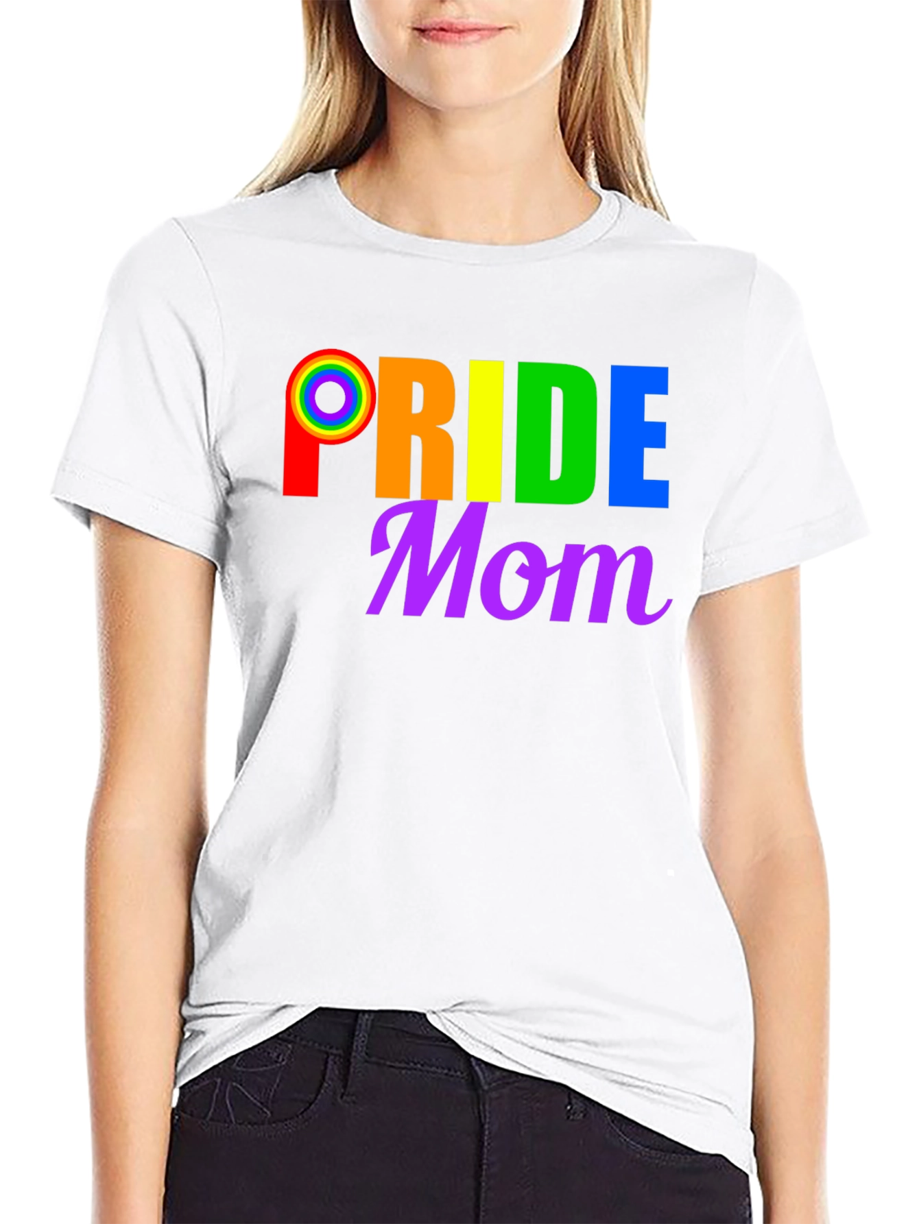 Pride Mom T-Shirt LGBTQ+ Rainbow Graphic Tee