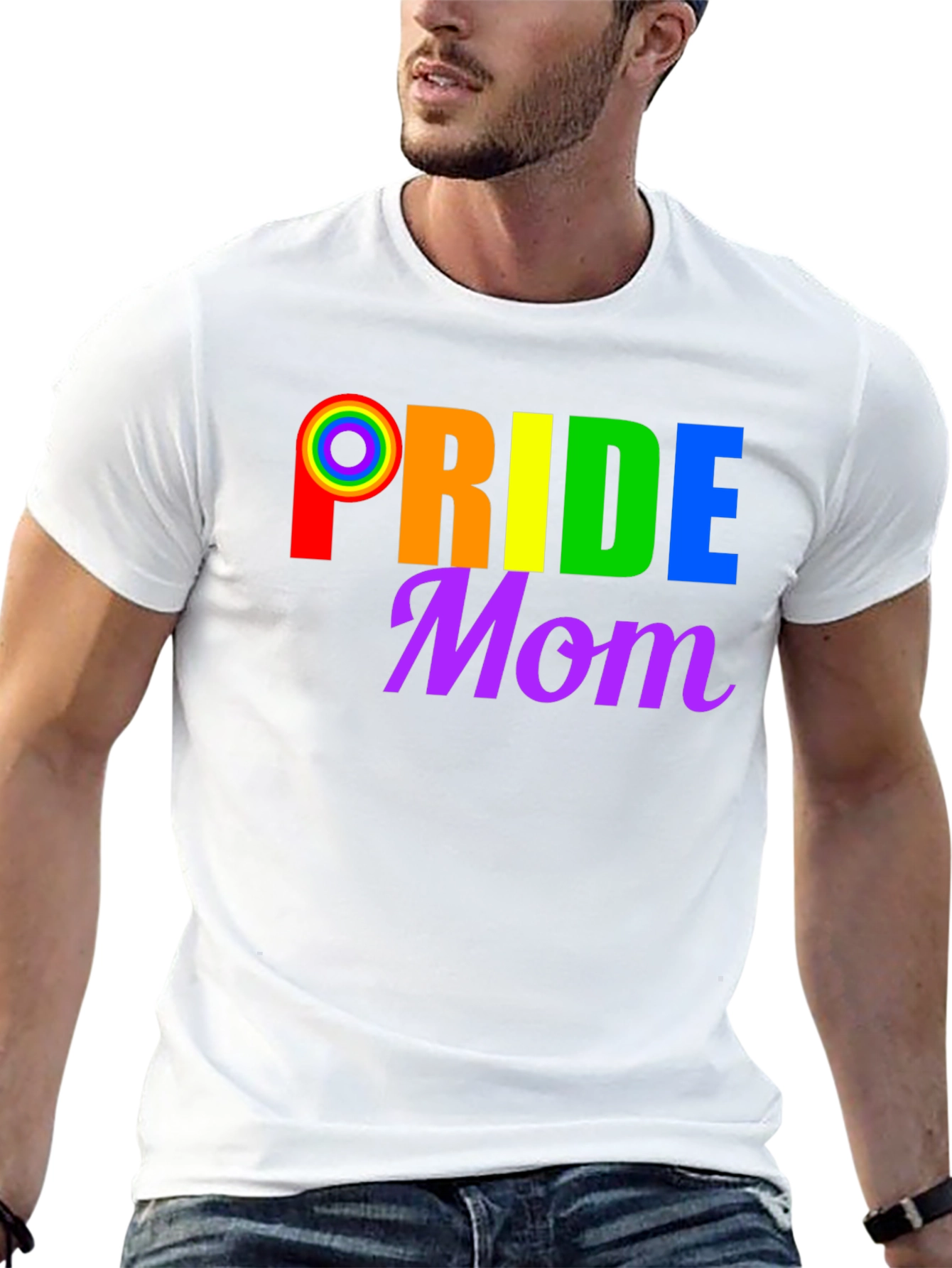 Pride Mom T-Shirt LGBTQ+ Rainbow Graphic Tee