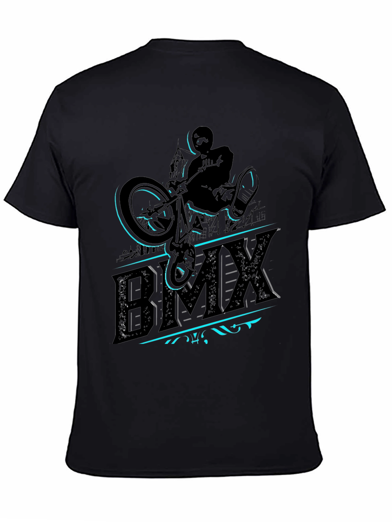 BMX Rider Graphic Tee - Black Cotton