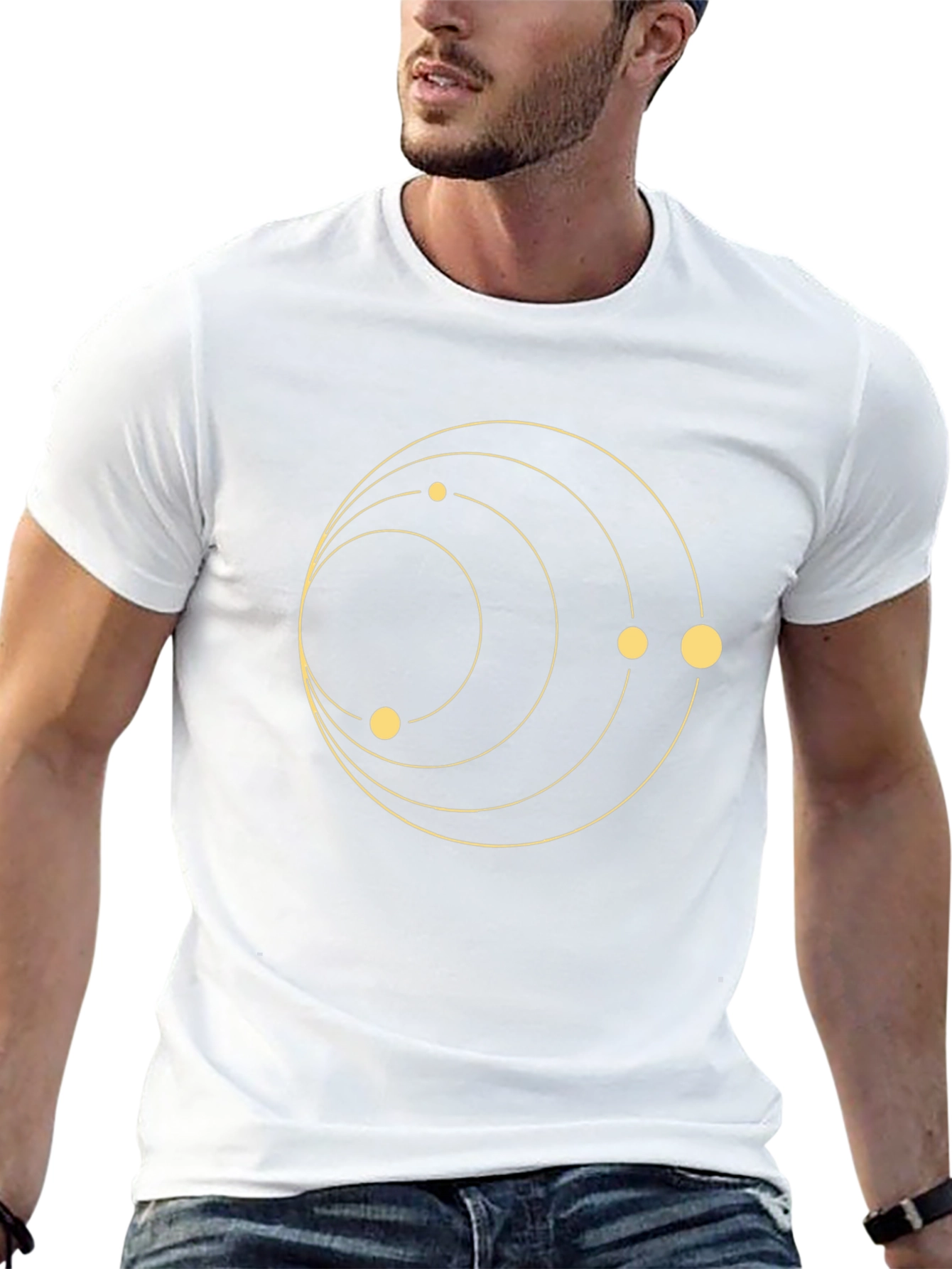 Cosmic Orbit Graphic Tee - Black Crew Neck
