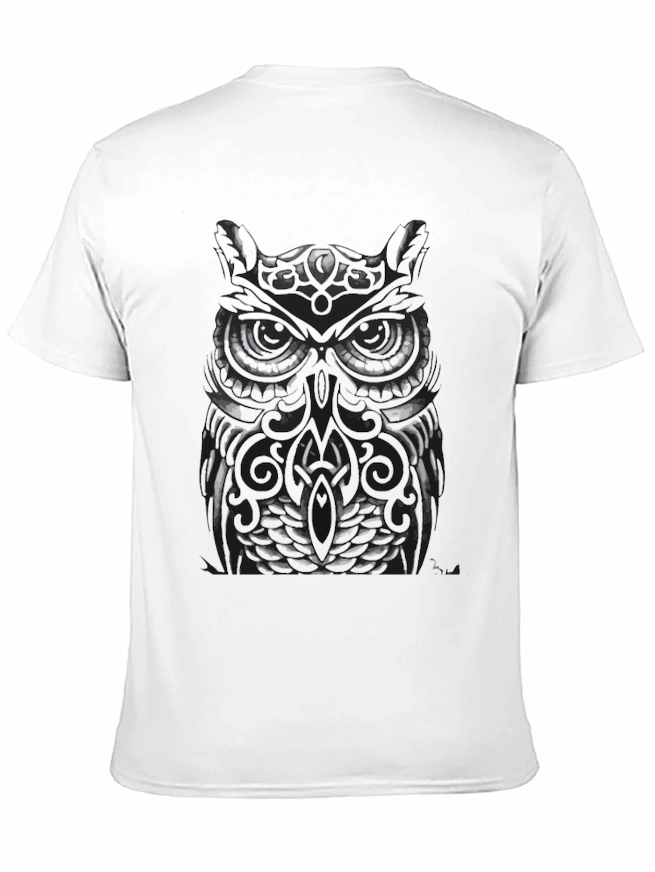 Tribal Owl Graphic Black T-Shirt