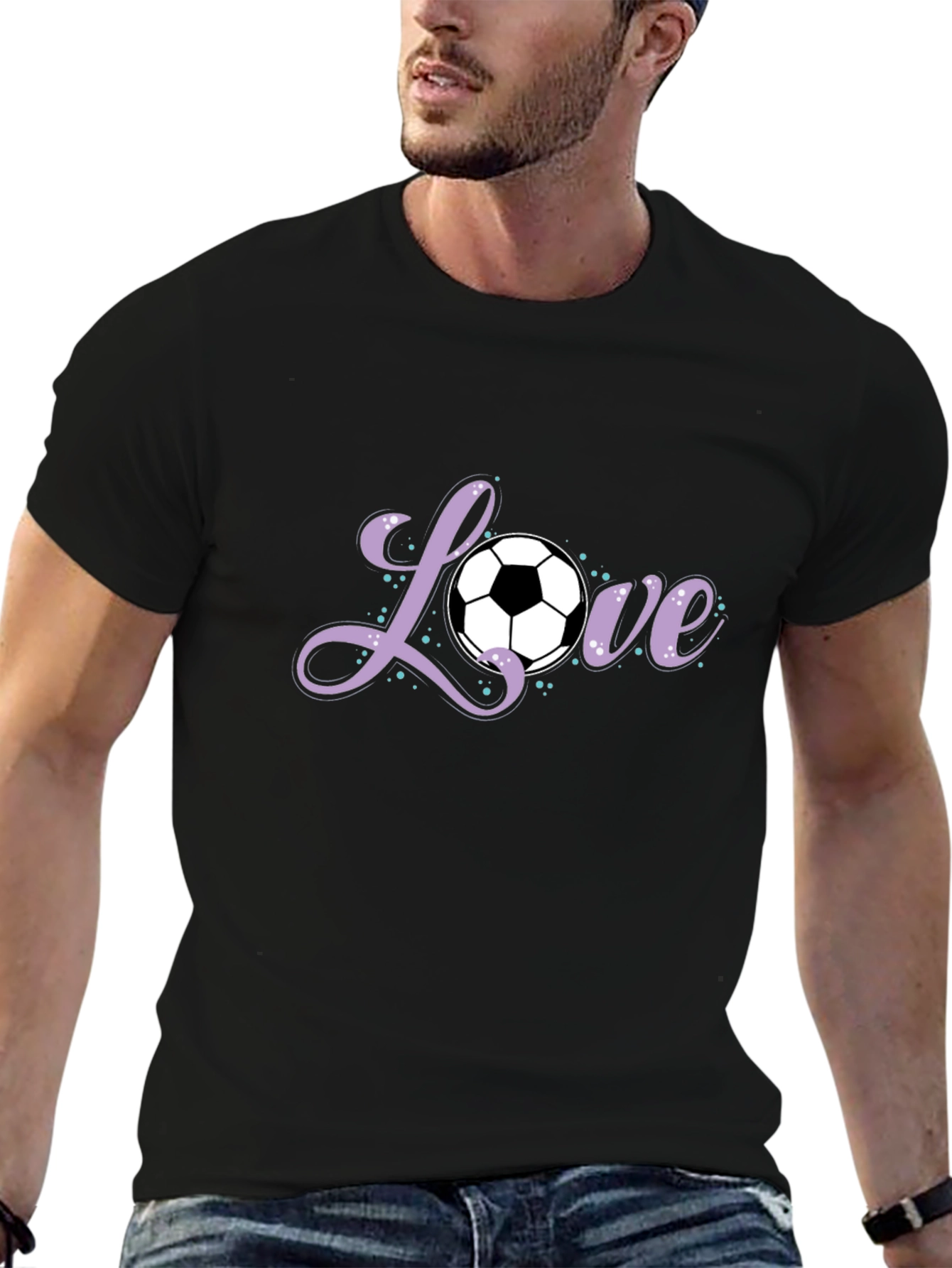 Love Soccer T-Shirt - Black Graphic Tee