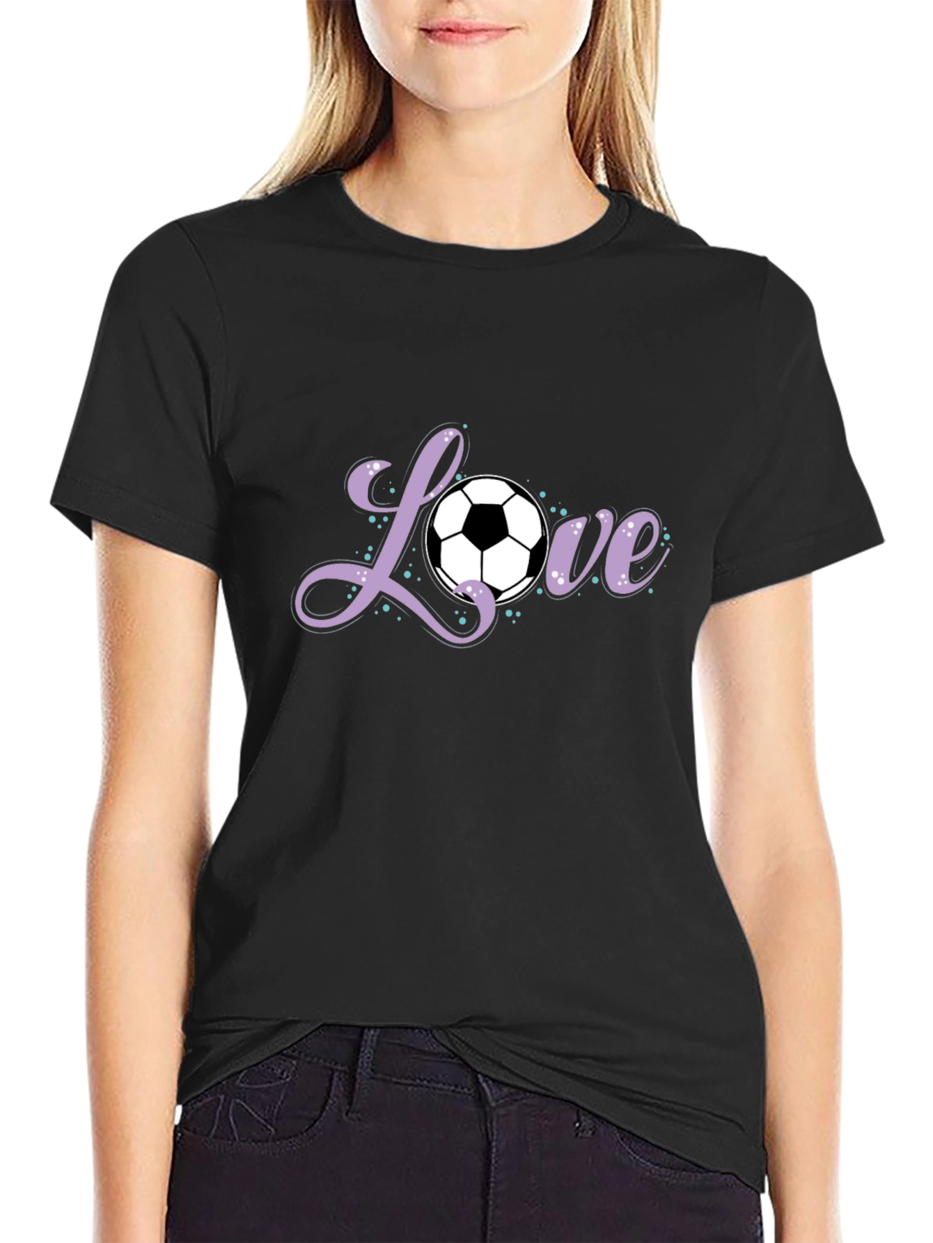 Love Soccer T-Shirt - Black Graphic Tee