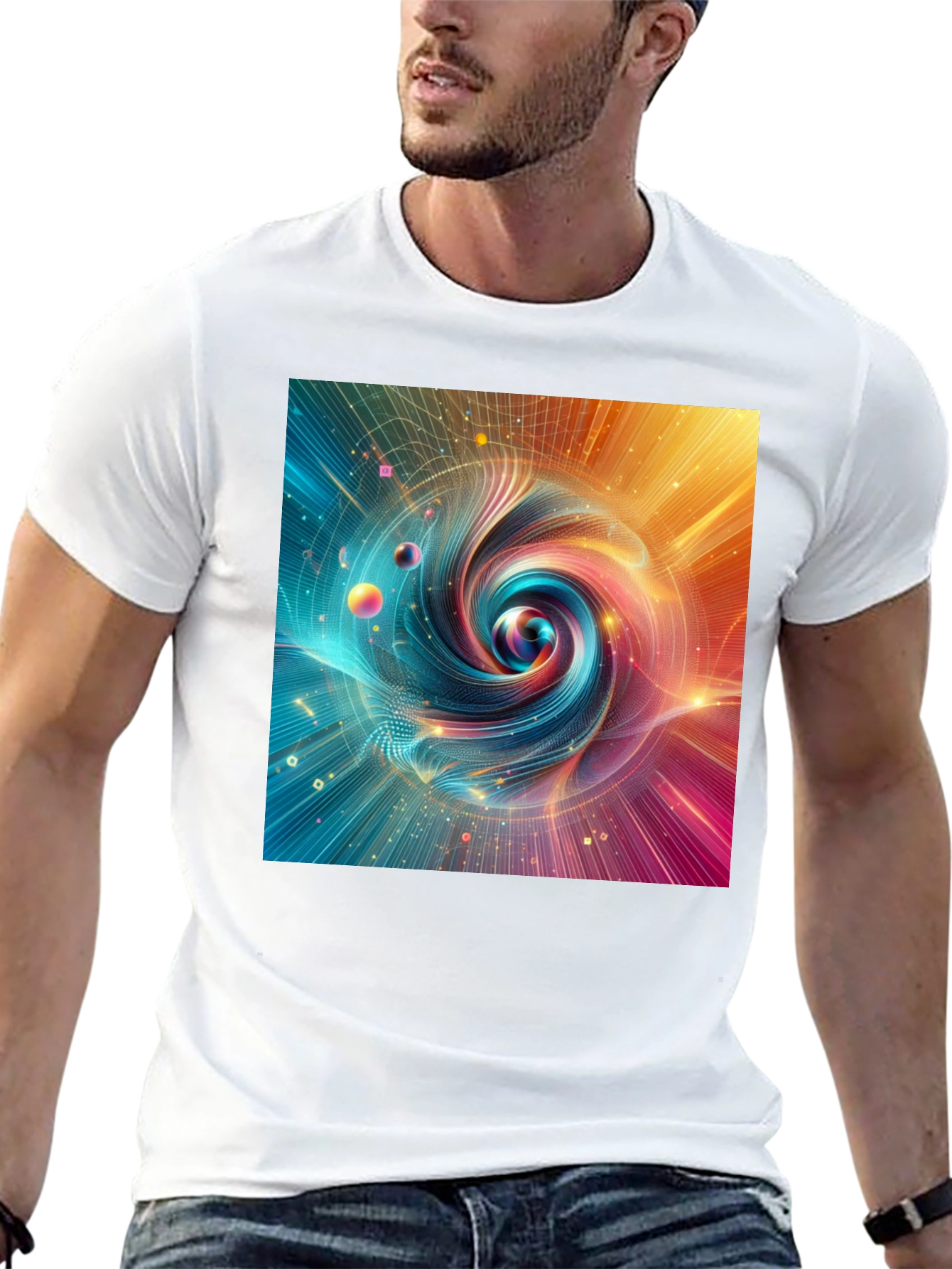 Vortex Graphic T-Shirt: Abstract Swirl Design