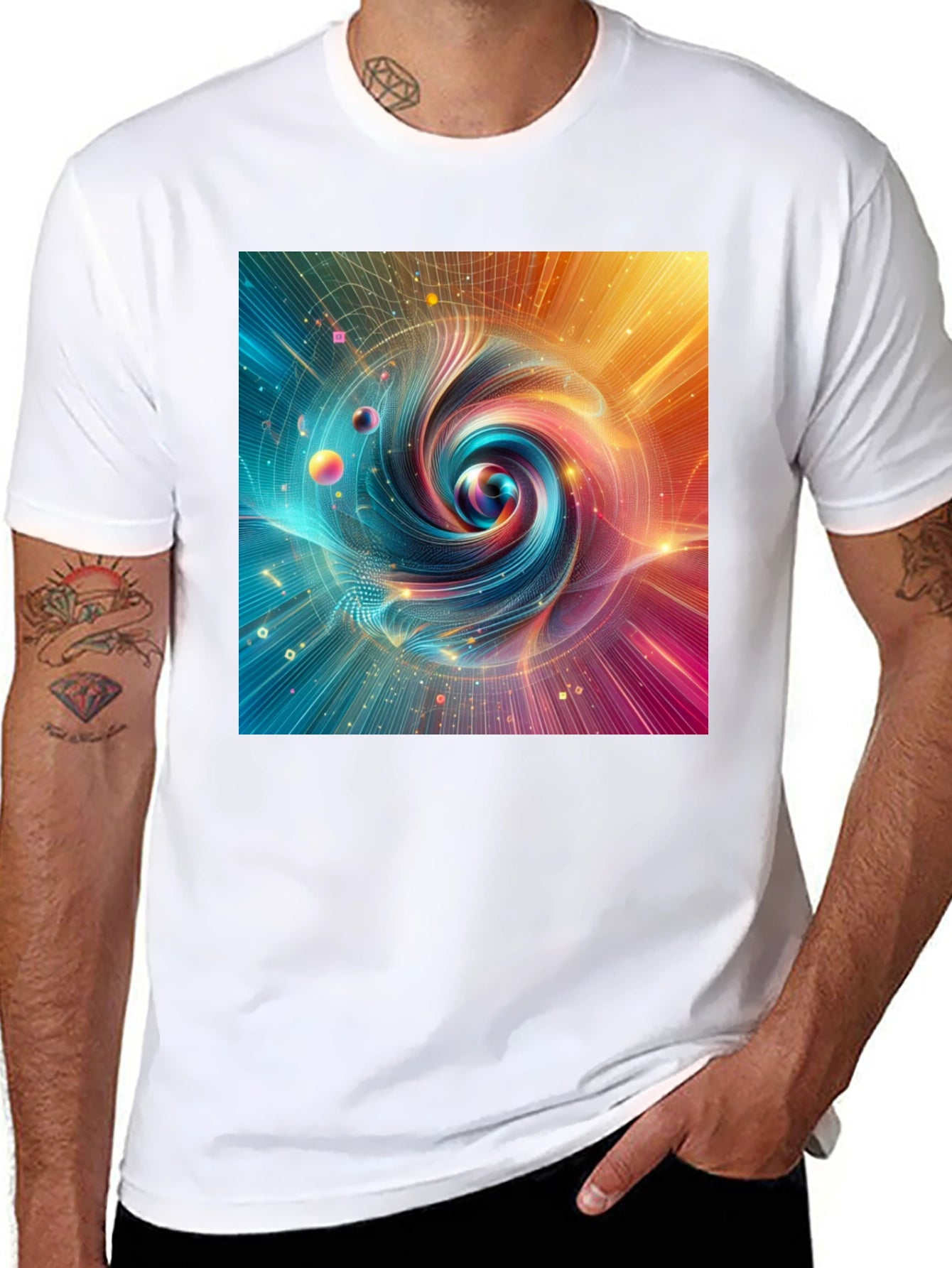 Vortex Graphic T-Shirt: Abstract Swirl Design