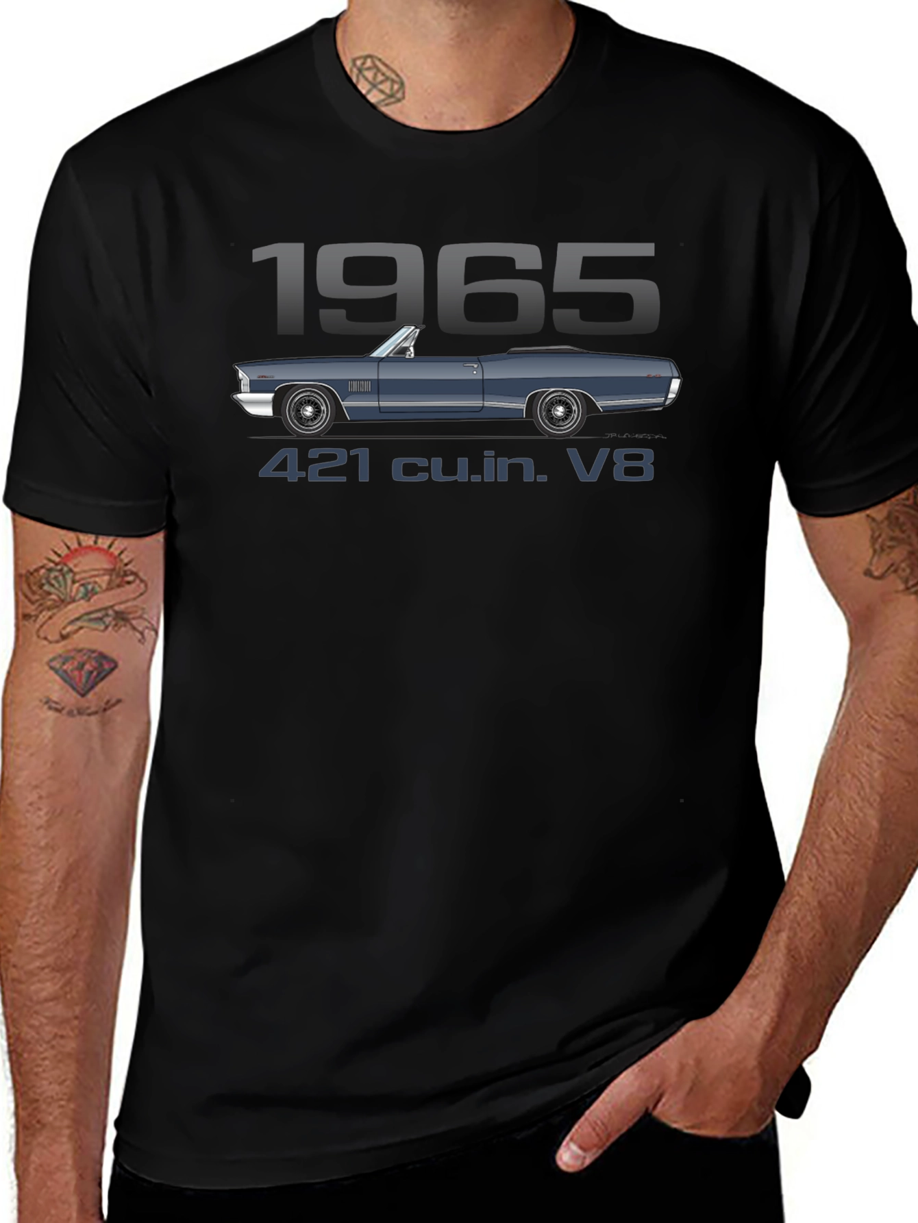 1965 Car T-Shirt - 421 cu.in. V8 Engine