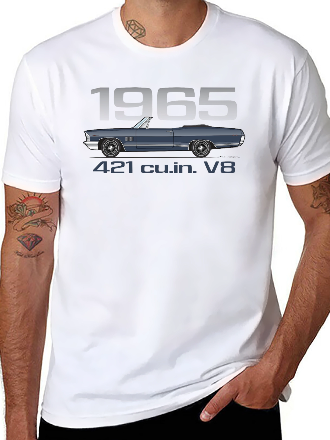 1965 Car T-Shirt - 421 cu.in. V8 Engine