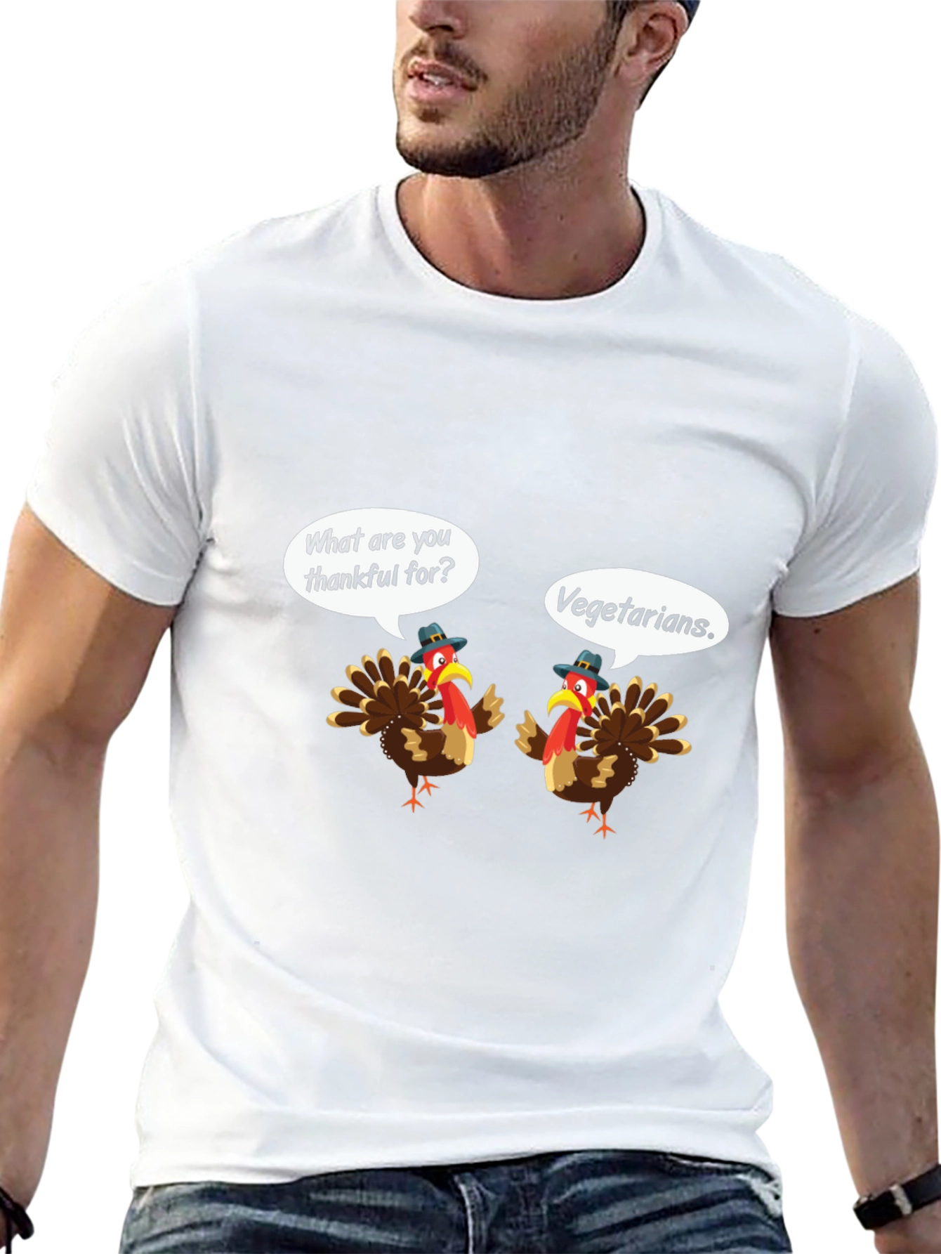 Funny Thanksgiving Turkey Vegetarian T-Shirt