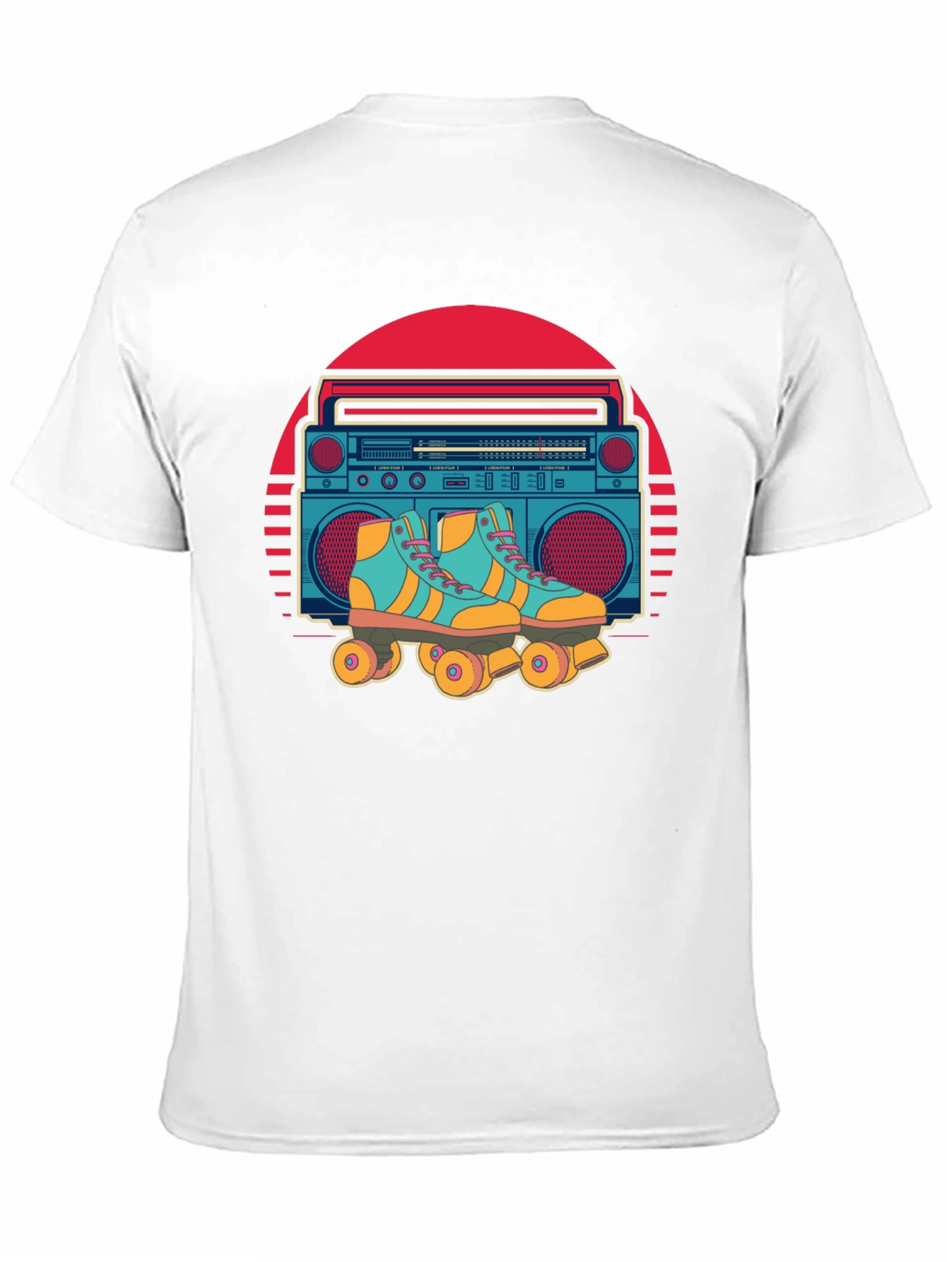 Retro Boombox & Roller Skate Graphic Tee