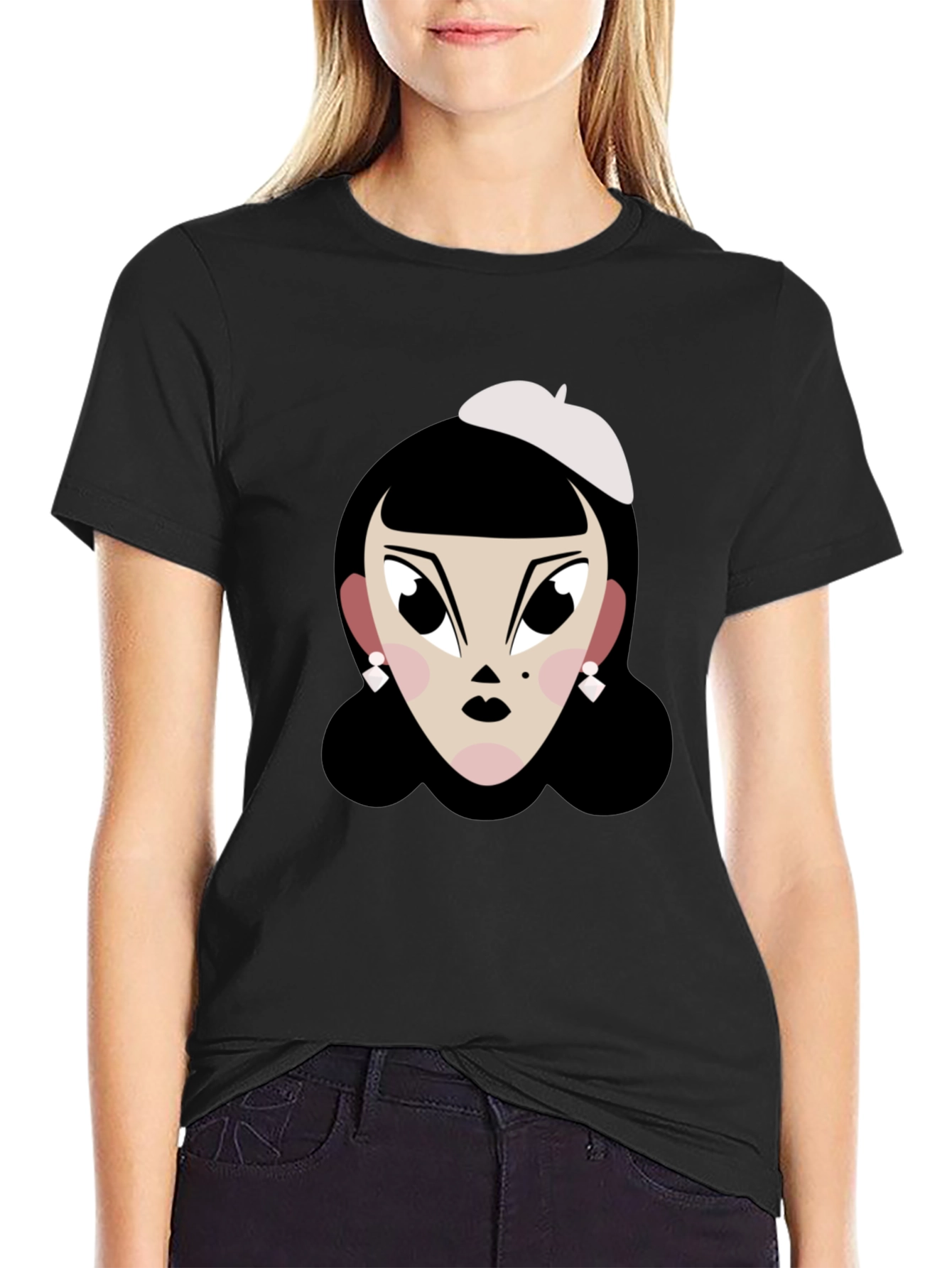 Cartoon Woman T-Shirt: Retro Chic Tee