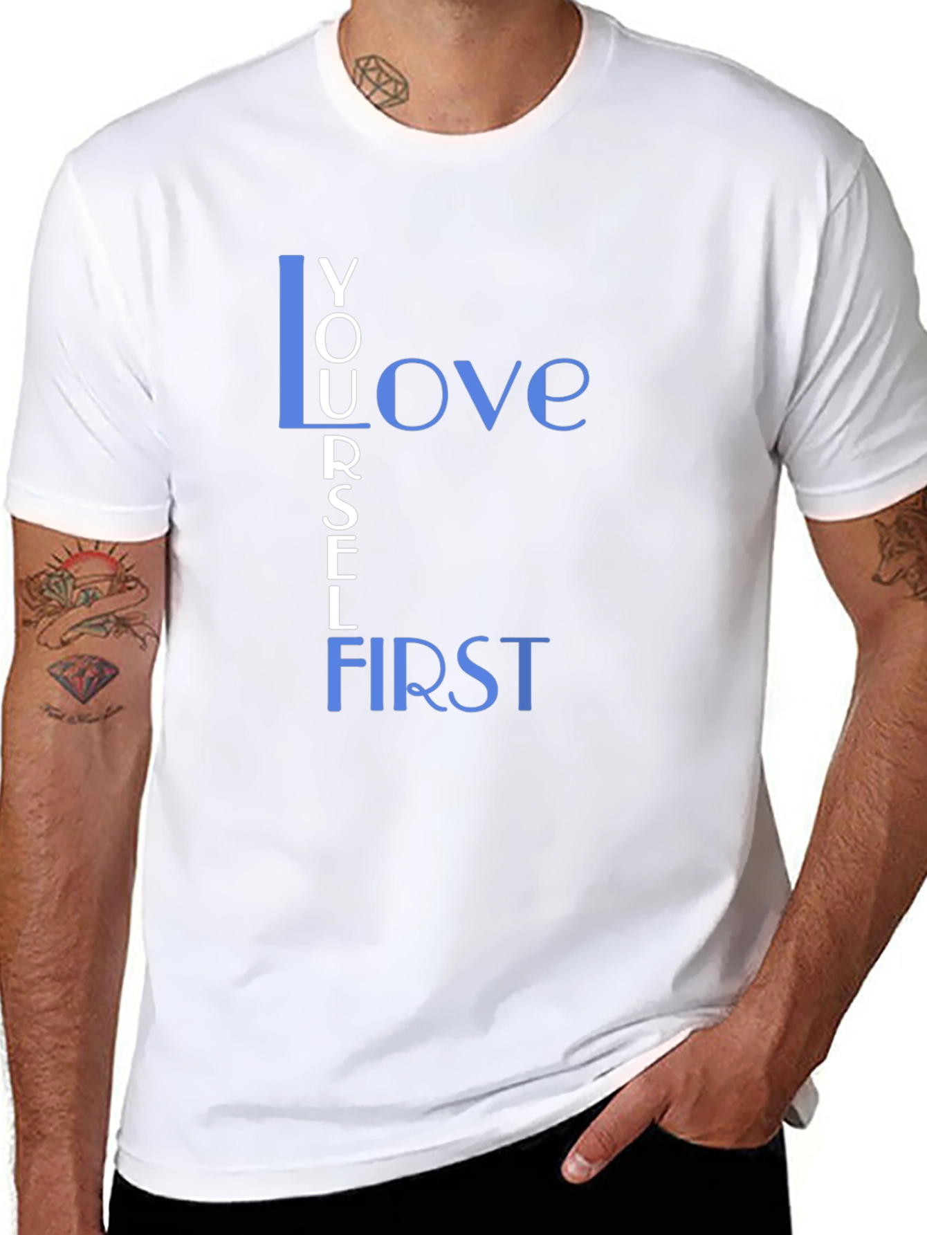 Love Yourself First Graphic Tee - Black Cotton