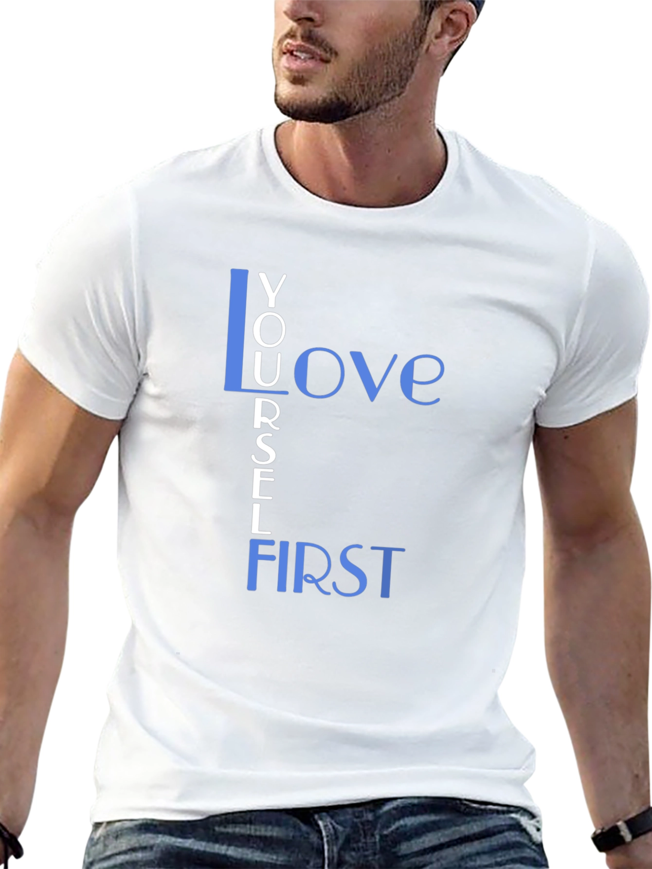 Love Yourself First Graphic Tee - Black Cotton