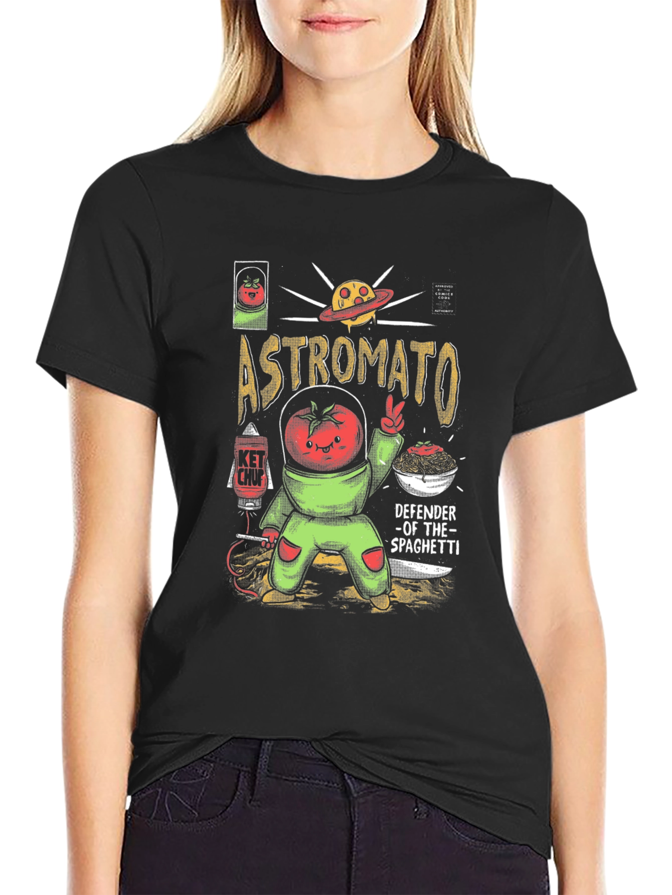 Astromato T-Shirt: Defender of Spaghetti