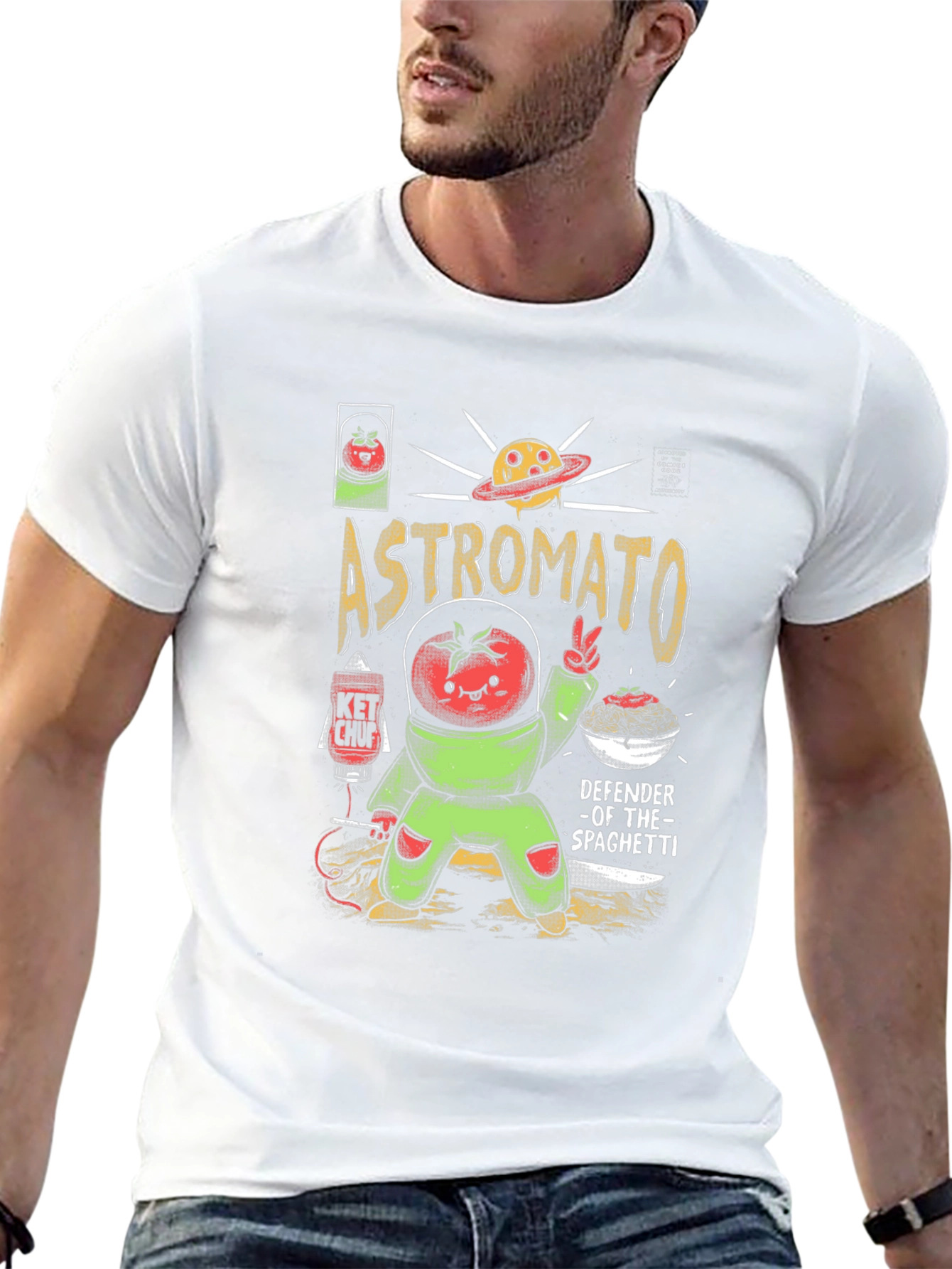 Astromato T-Shirt: Defender of Spaghetti
