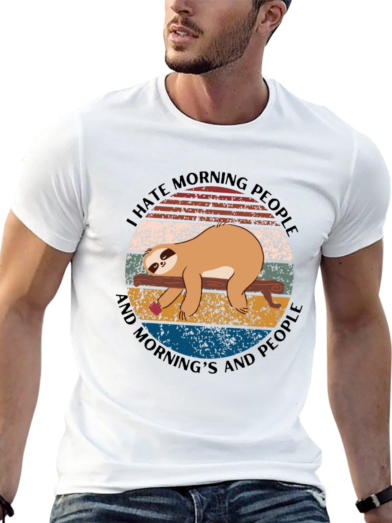 I Hate Morning People Sloth Graphic Tee