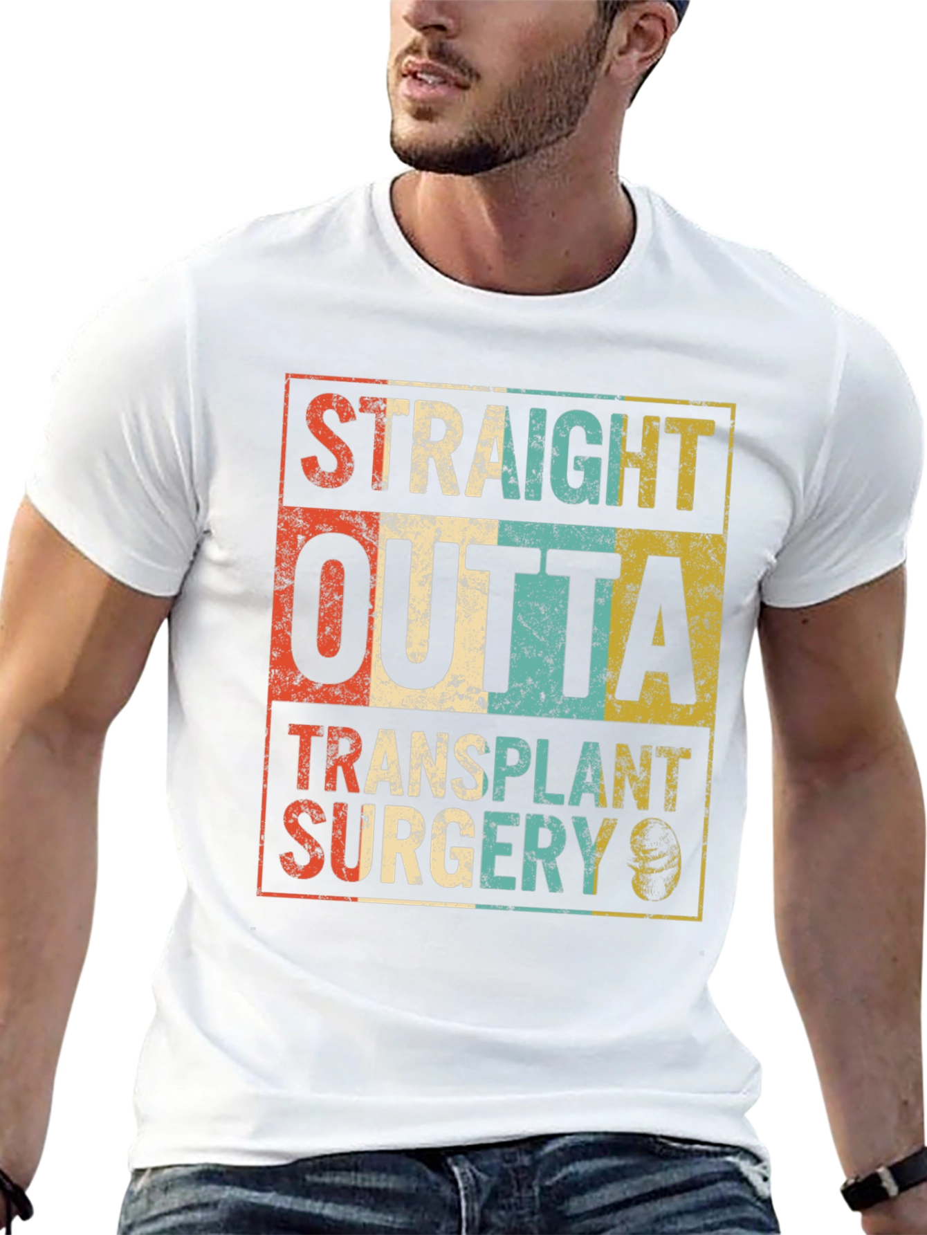 Straight Outta Transplant Surgery Black T-Shirt