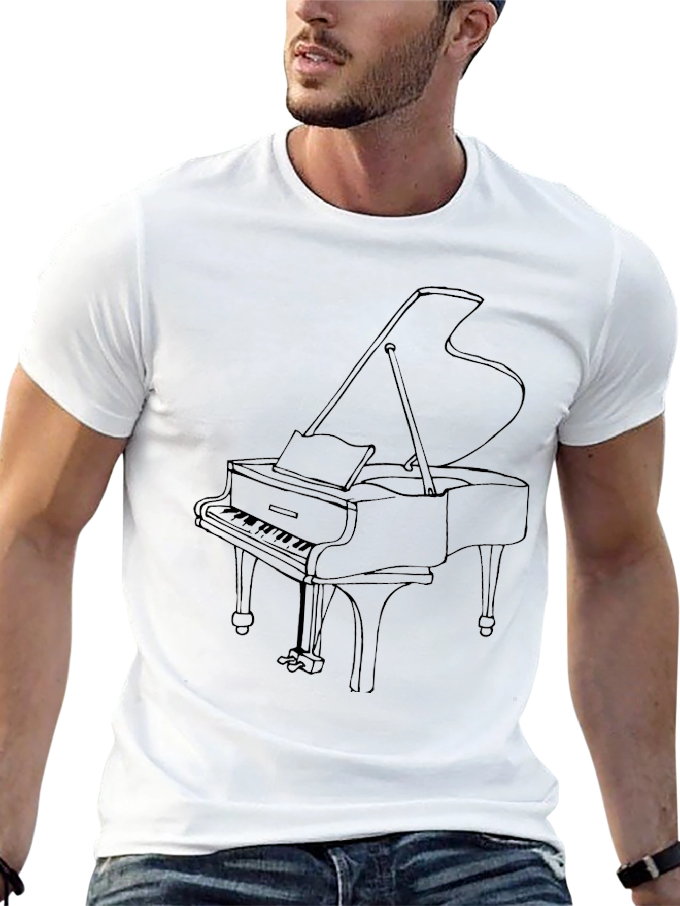 Piano T-Shirt - Black Graphic Tee