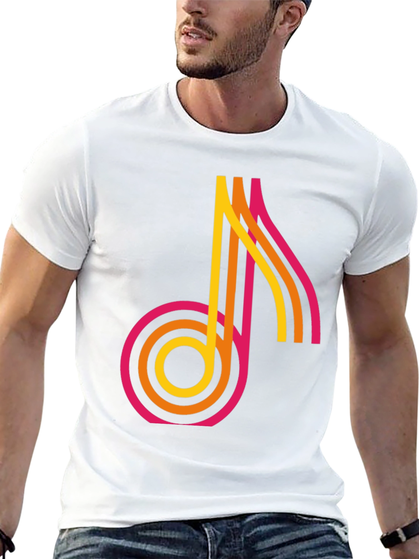 Retro Music Note Graphic Tee - Classic Style