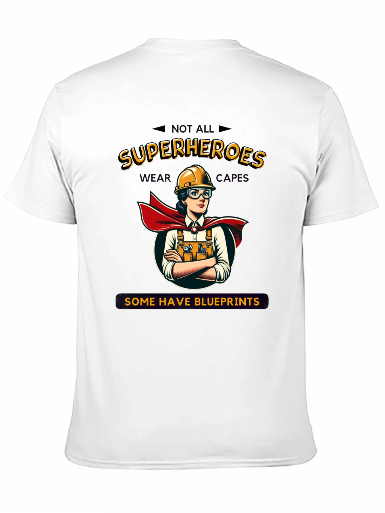 Construction Superhero T-Shirt - Blueprints