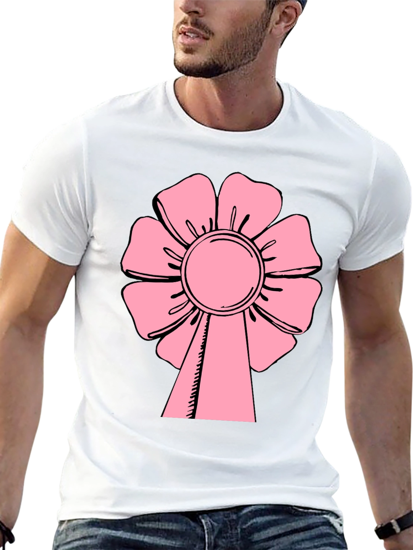 Pink Flower T-Shirt - Casual Wear