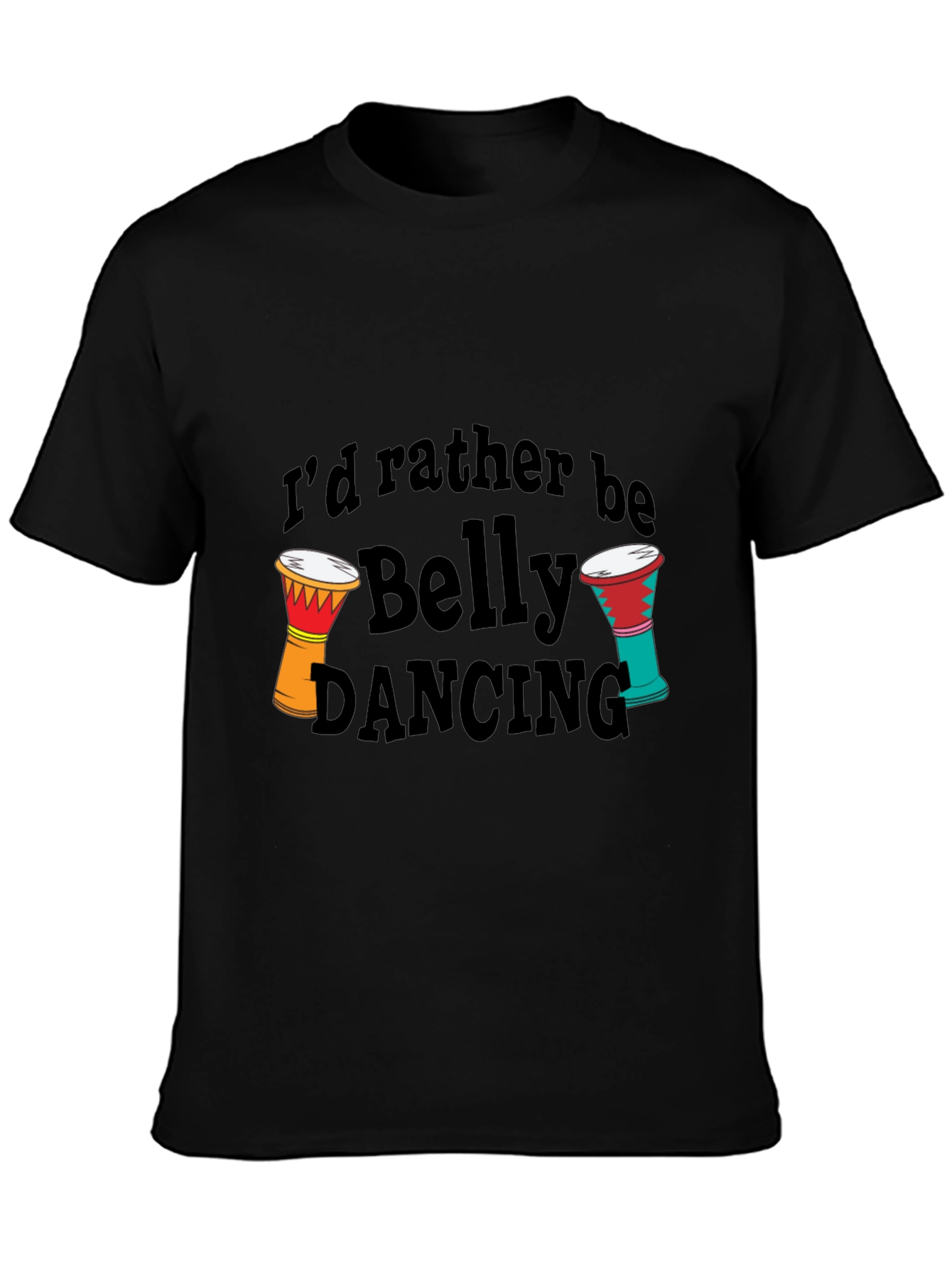 Belly Dancing Graphic Tee - Drum Design T-Shirt