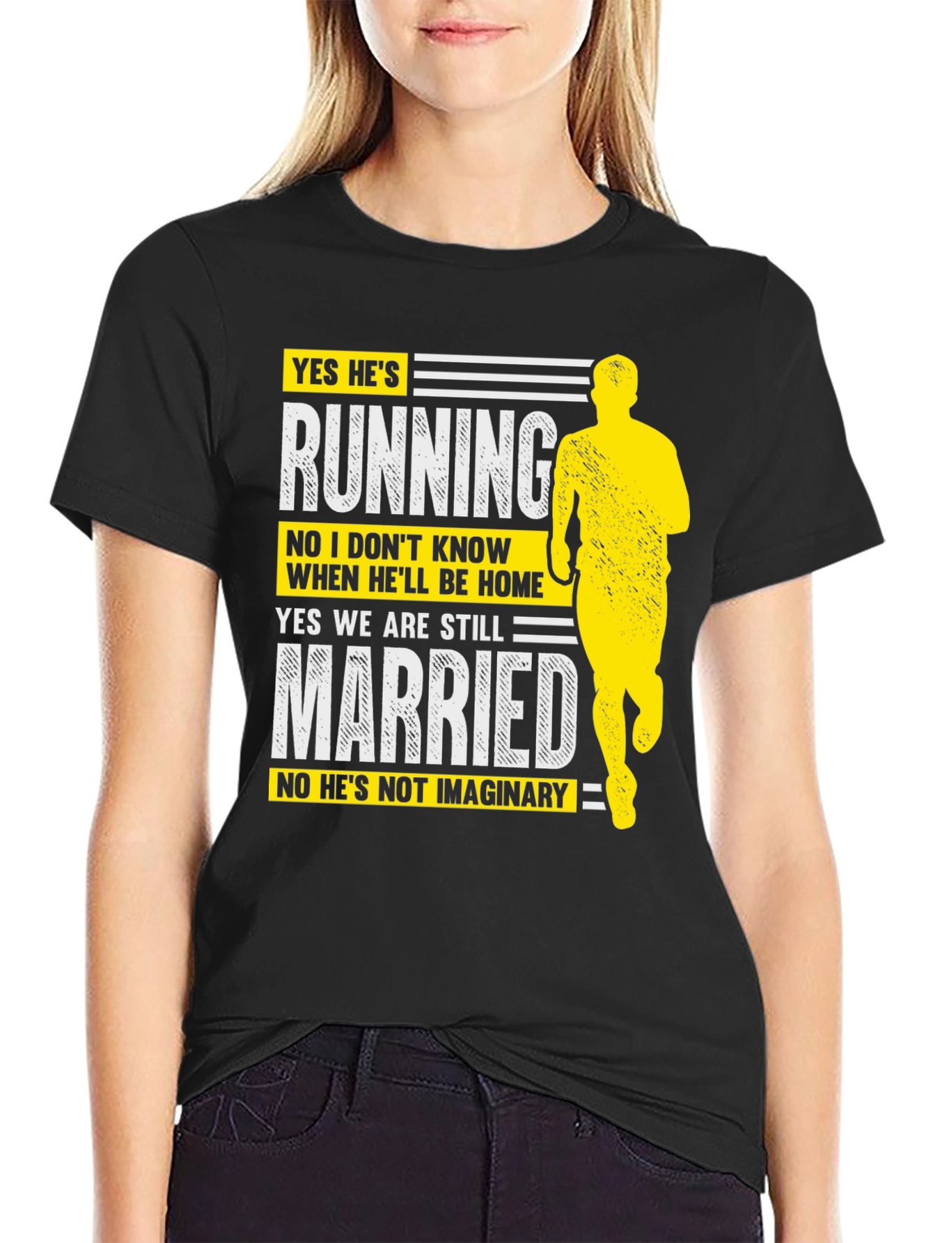 Funny Running Husband Graphic T-Shirt