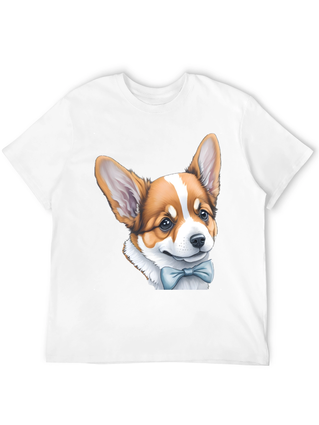 Corgi Bow Tie Black T-Shirt