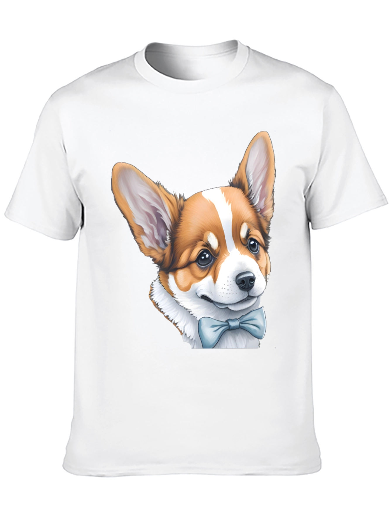 Corgi Bow Tie Black T-Shirt