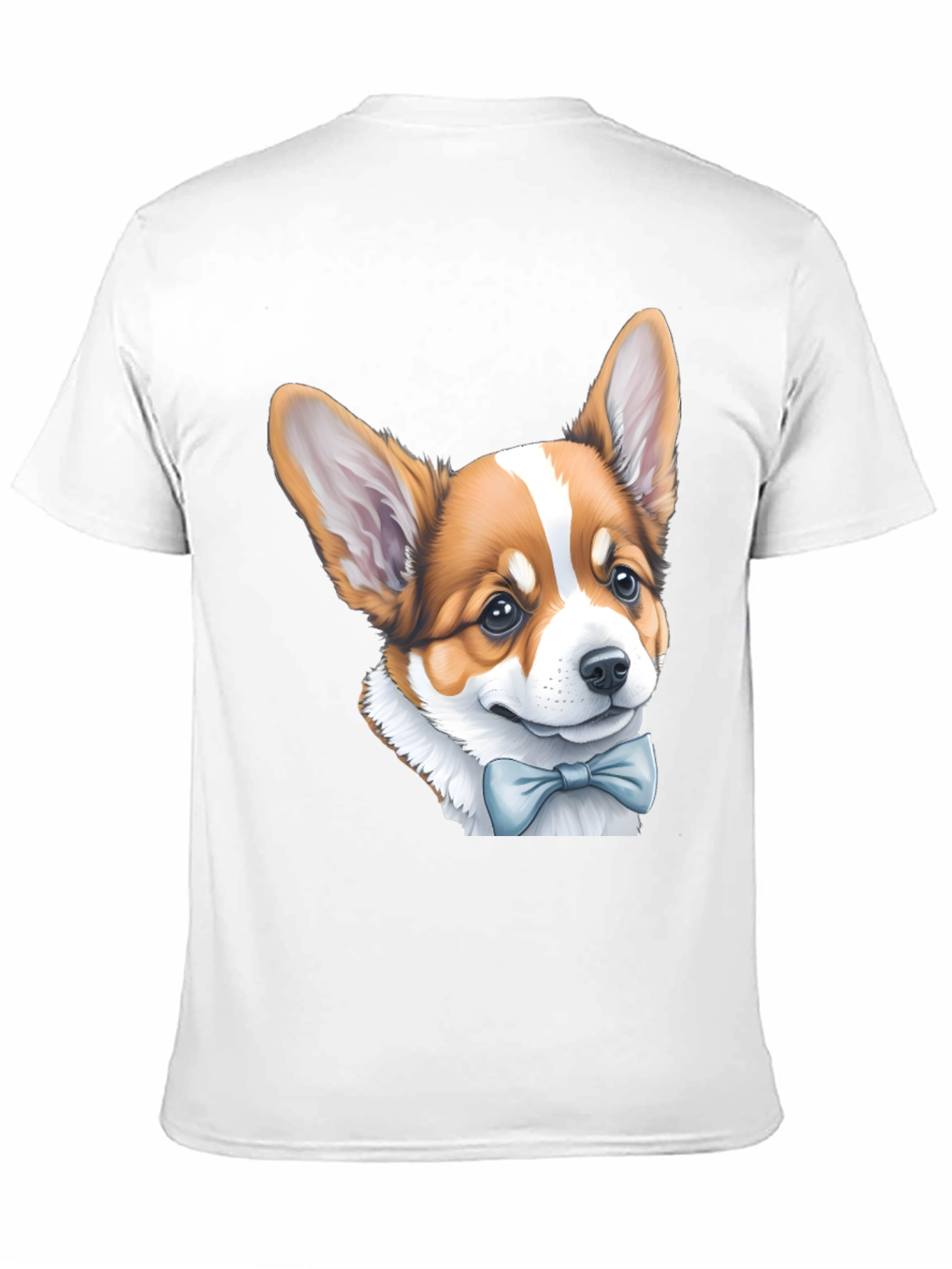 Corgi Bow Tie Black T-Shirt