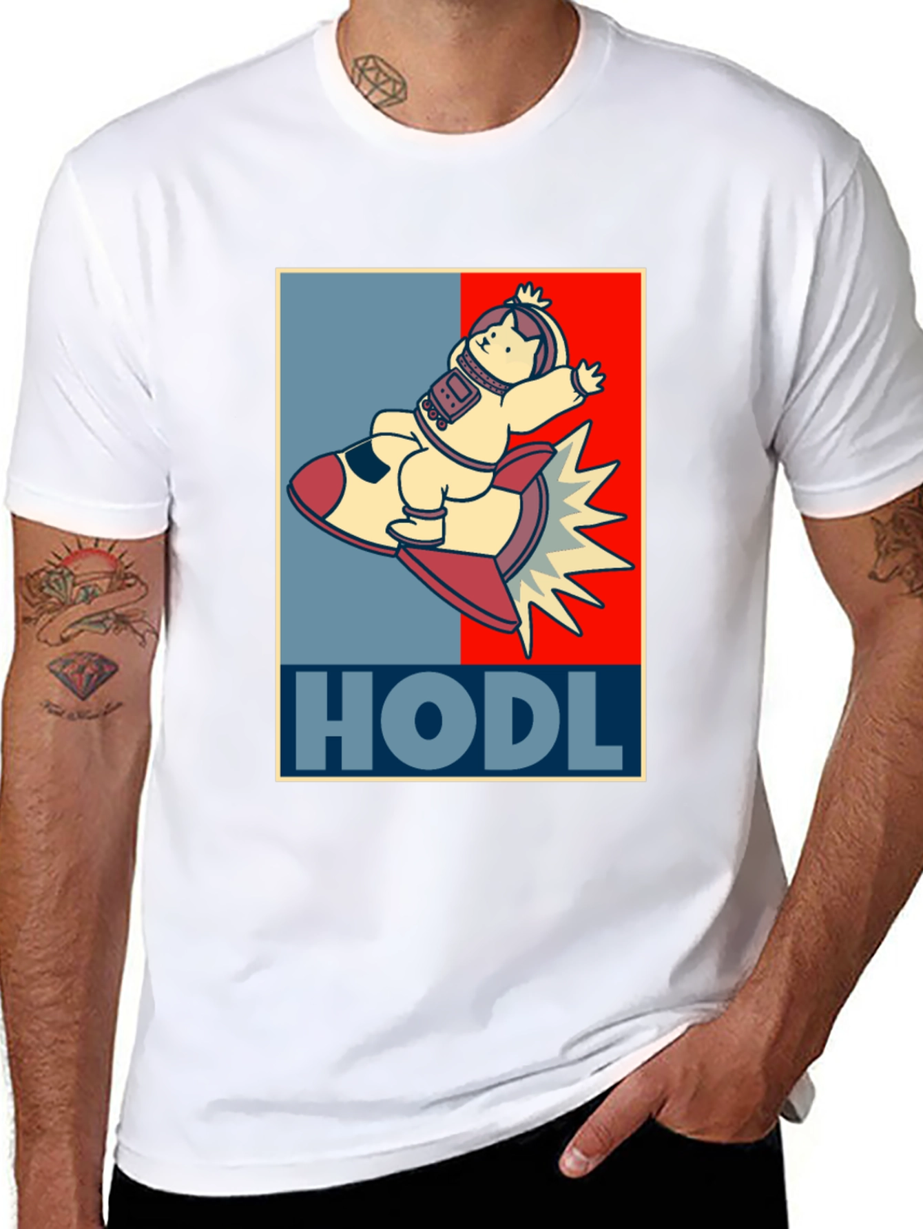 HODL Astronaut Cat T-Shirt - Crypto Moonshot!