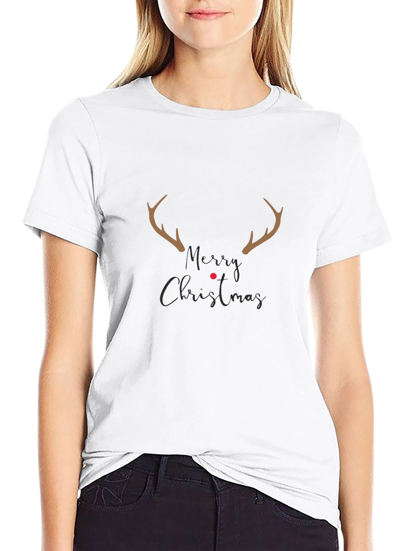 Merry Christmas Reindeer Antler T-Shirt