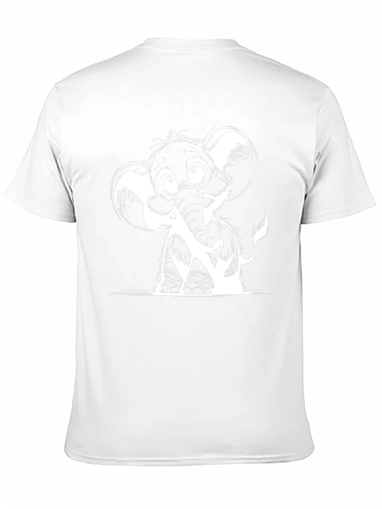 Cartoon Elephant Graphic Print Black T-Shirt